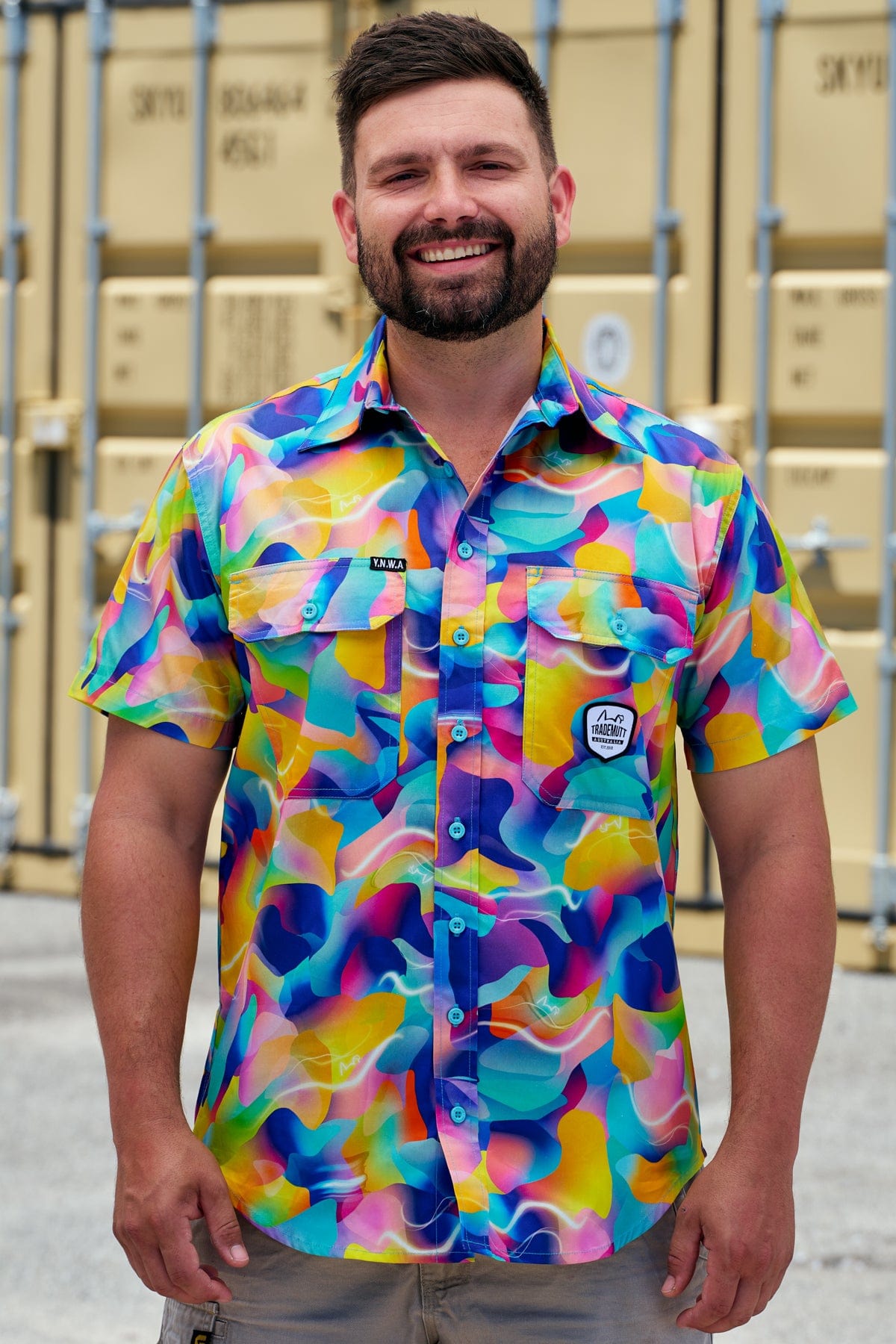 Men's 50 Shades Of Spray Paint Short Sleeve Workshirt