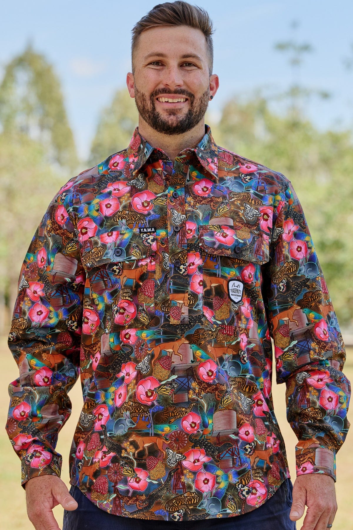 TradeMutt Workshirt Men's Goanna Getcha Half Button Work Shirt Men's Goanna Getcha Half Button Work Shirt
