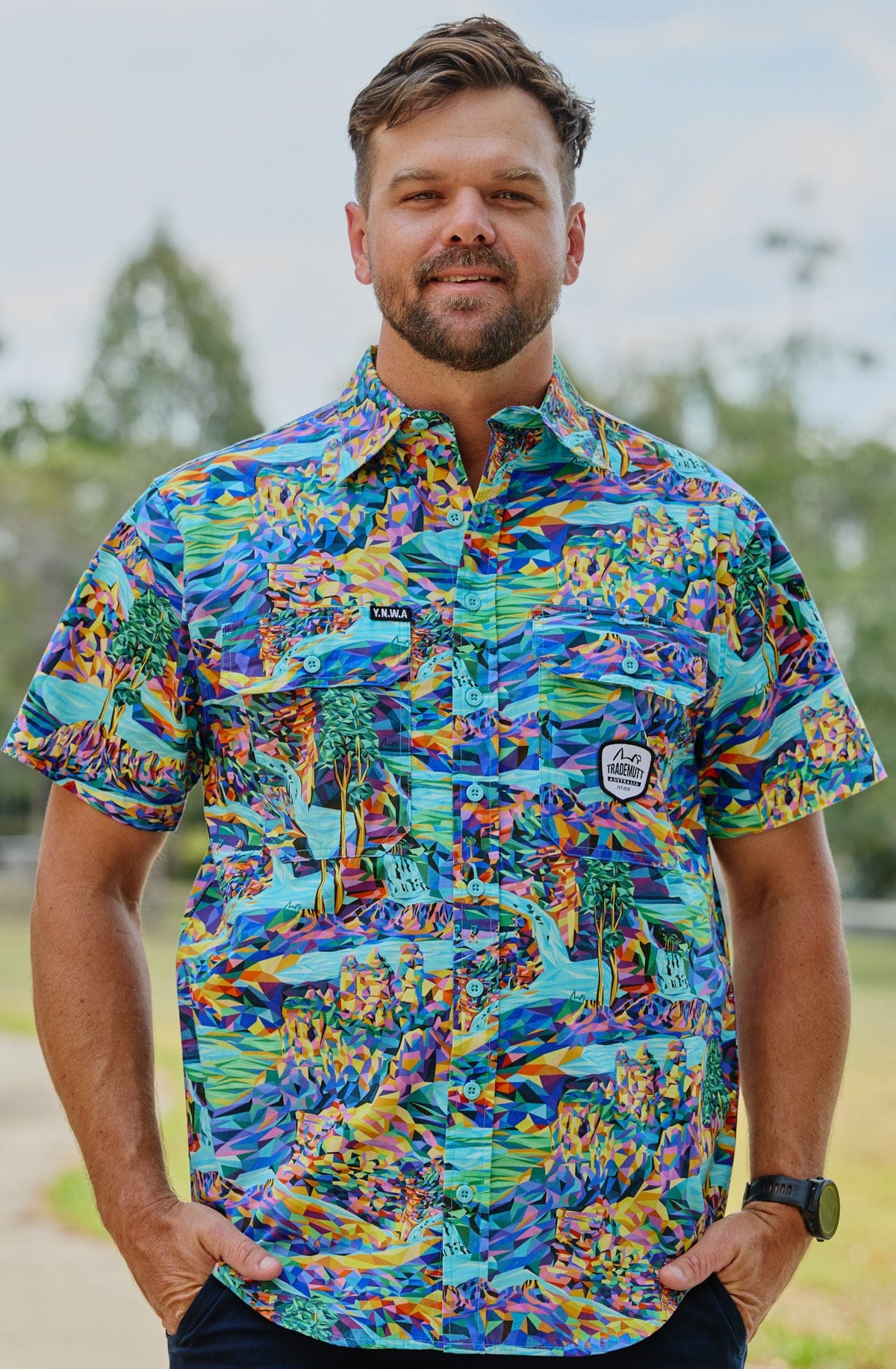 TradeMutt Workshirt Men's Daydreamin' Short Sleeve Work Shirt Men's Daydreamin' Short Sleeve Work Shirt