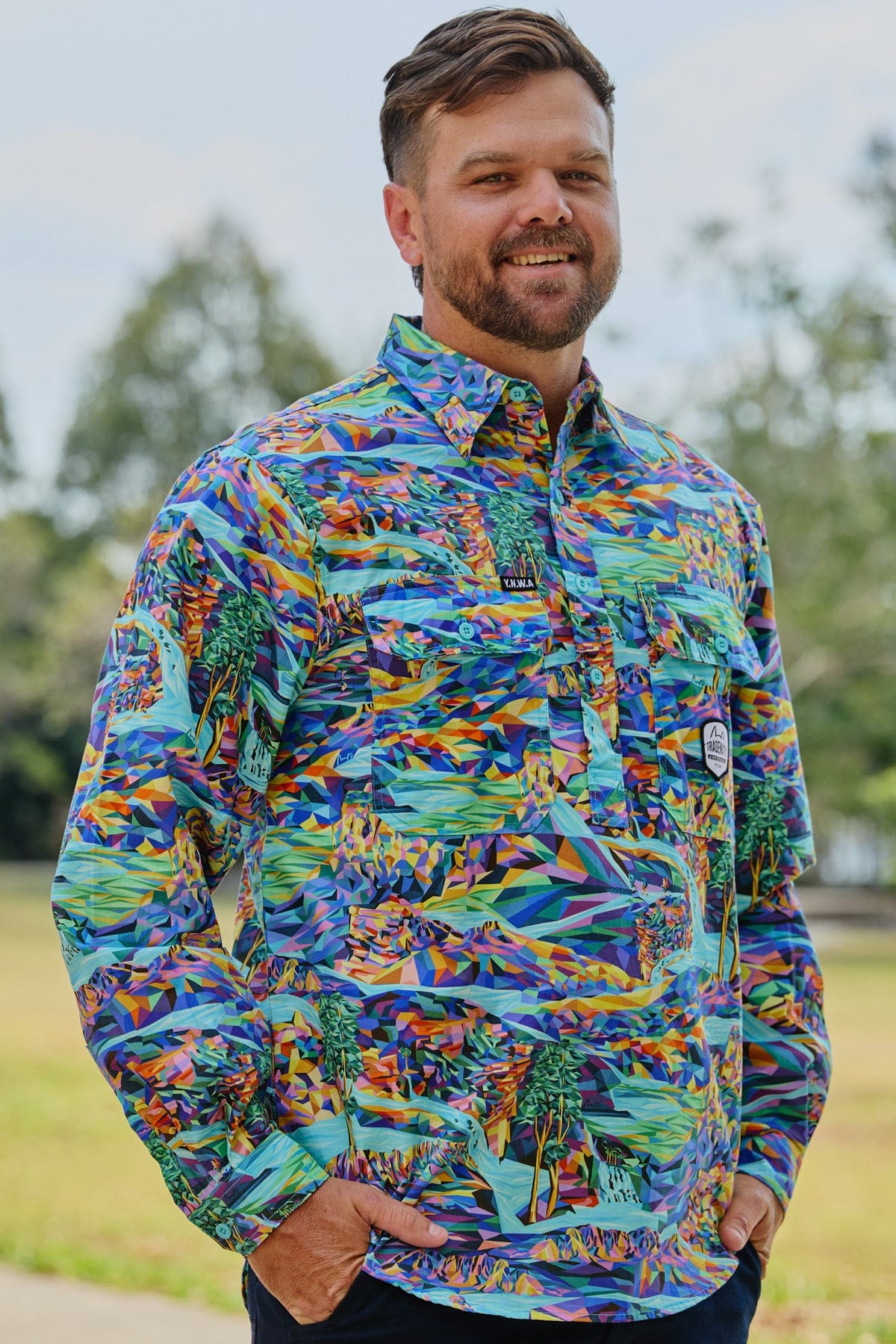 TradeMutt Workshirt Men's Daydreamin' Half Button Work Shirt Men's Daydreamin' Half Button Work Shirt