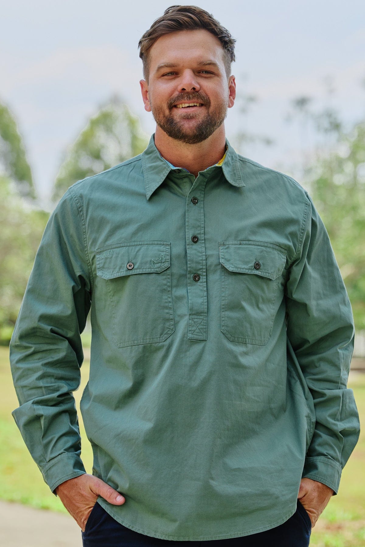 Men's Daydreamin' Undercover Half Button Work Shirt