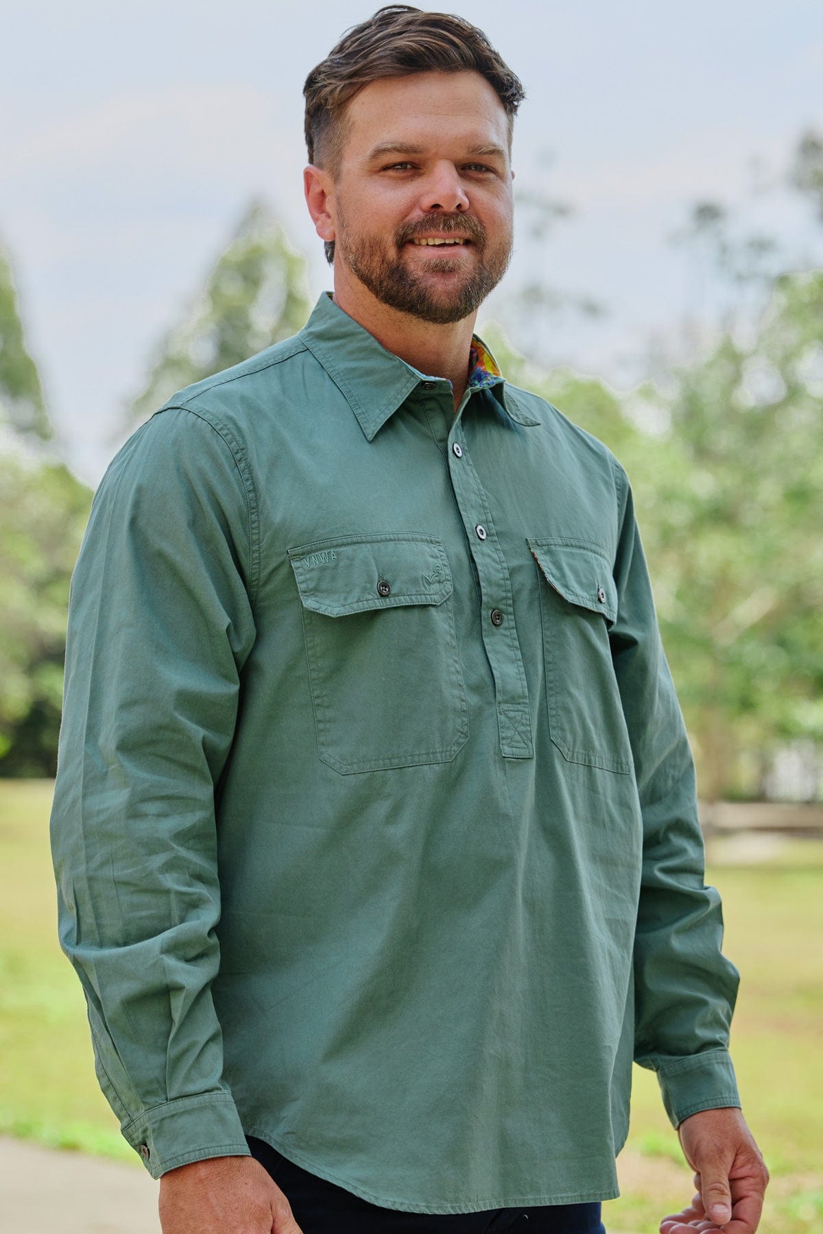 Men's Daydreamin' Undercover Half Button Work Shirt