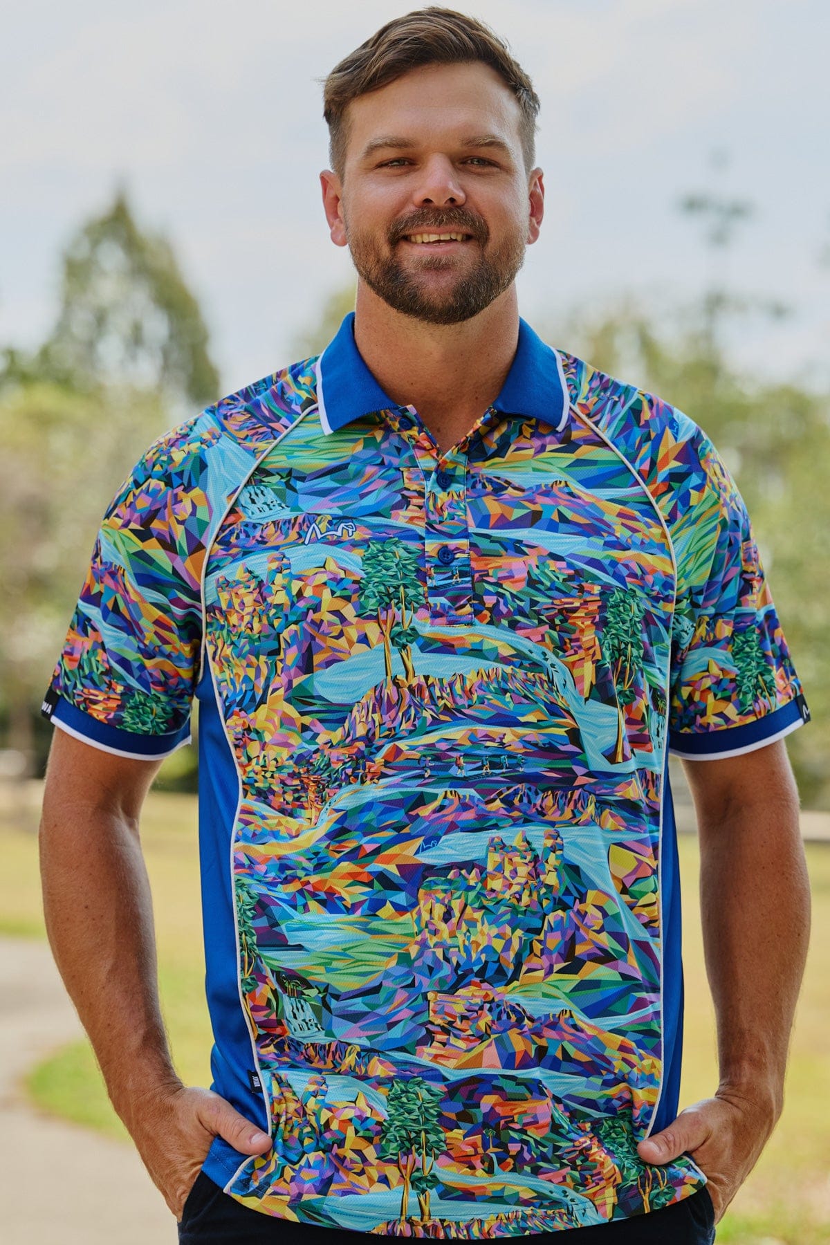 TradeMutt Polo Unisex Daydreamin' Full Print Short Sleeve Polo Unisex Daydreamin' Full Print Short Sleeve Polo