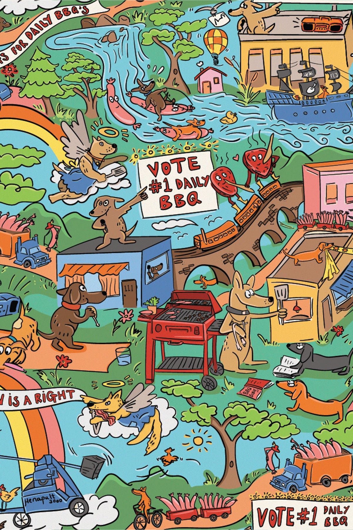 Hot Diggity Dawg Unisex Scrub Top