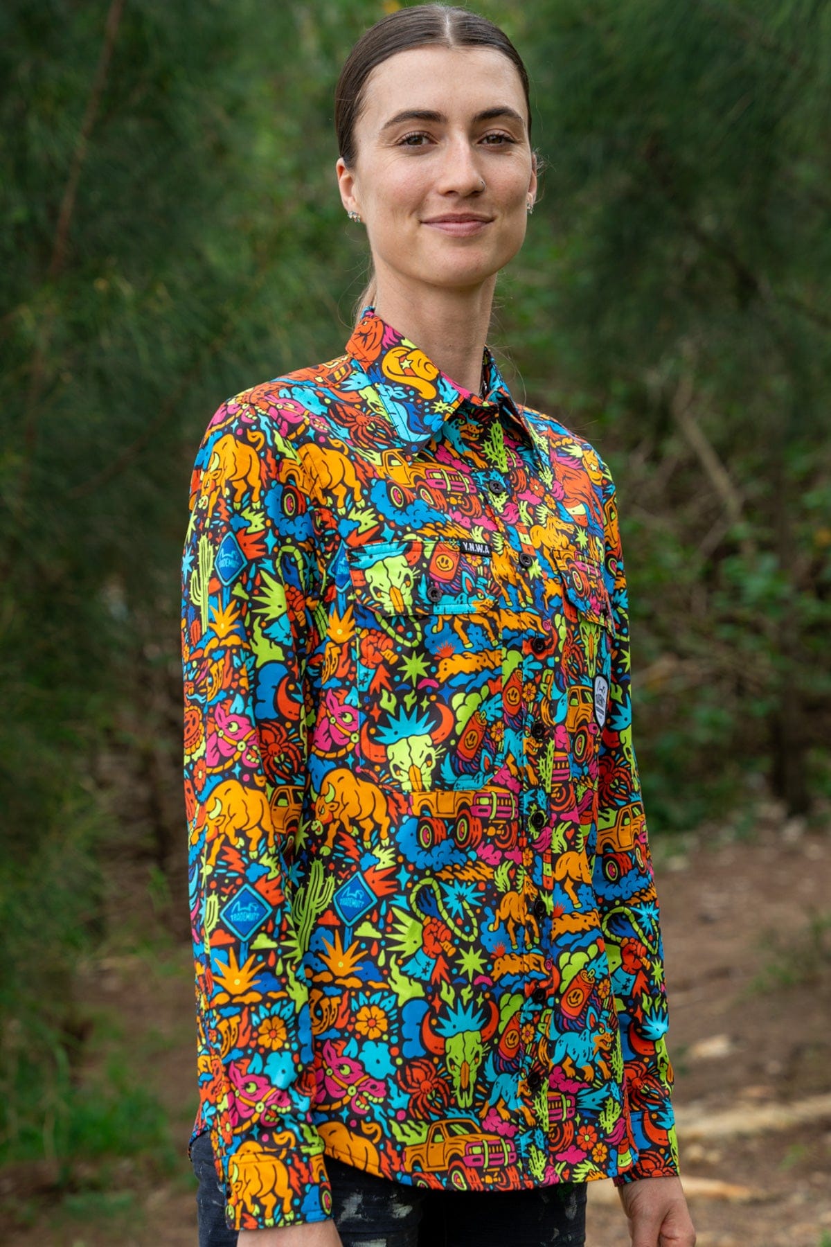 TradeMutt Workshirt Women's Shindig Shenanigans Full Button Work Shirt Women's Shindig Shenanigans Full Button Work Shirt