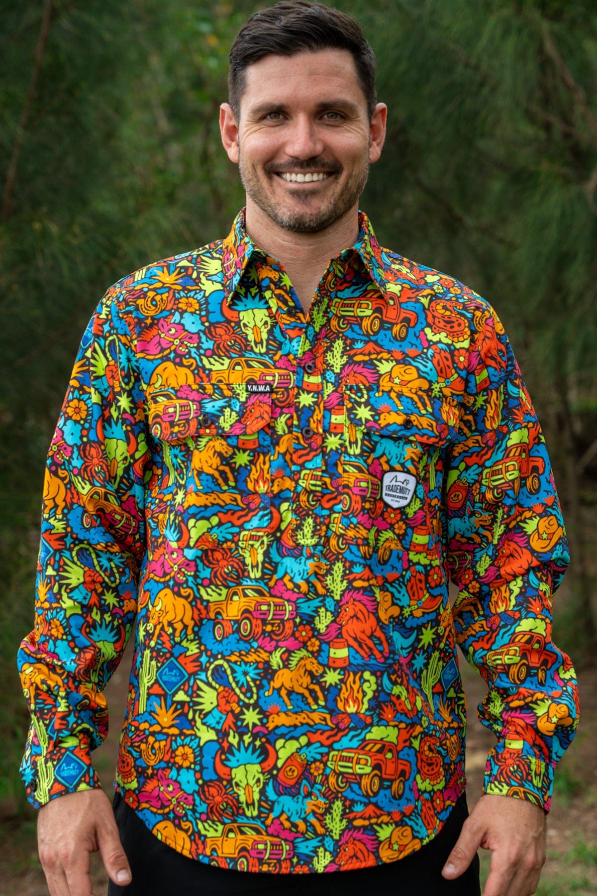 TradeMutt Workshirt Men's Shindig Shenanigans Half Button Work Shirt Men's Shindig Shenanigans Half Button Work Shirt
