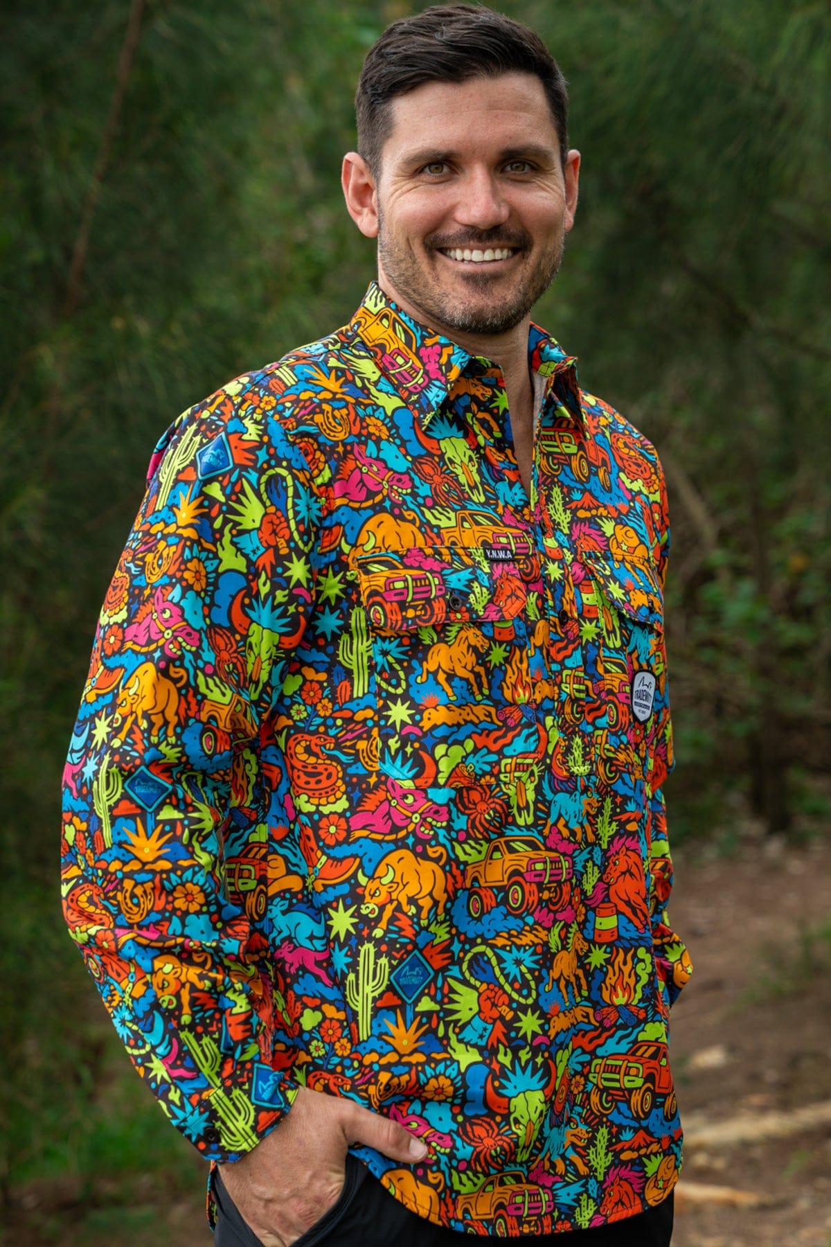 TradeMutt Workshirt Men's Shindig Shenanigans Half Button Work Shirt Men's Shindig Shenanigans Half Button Work Shirt