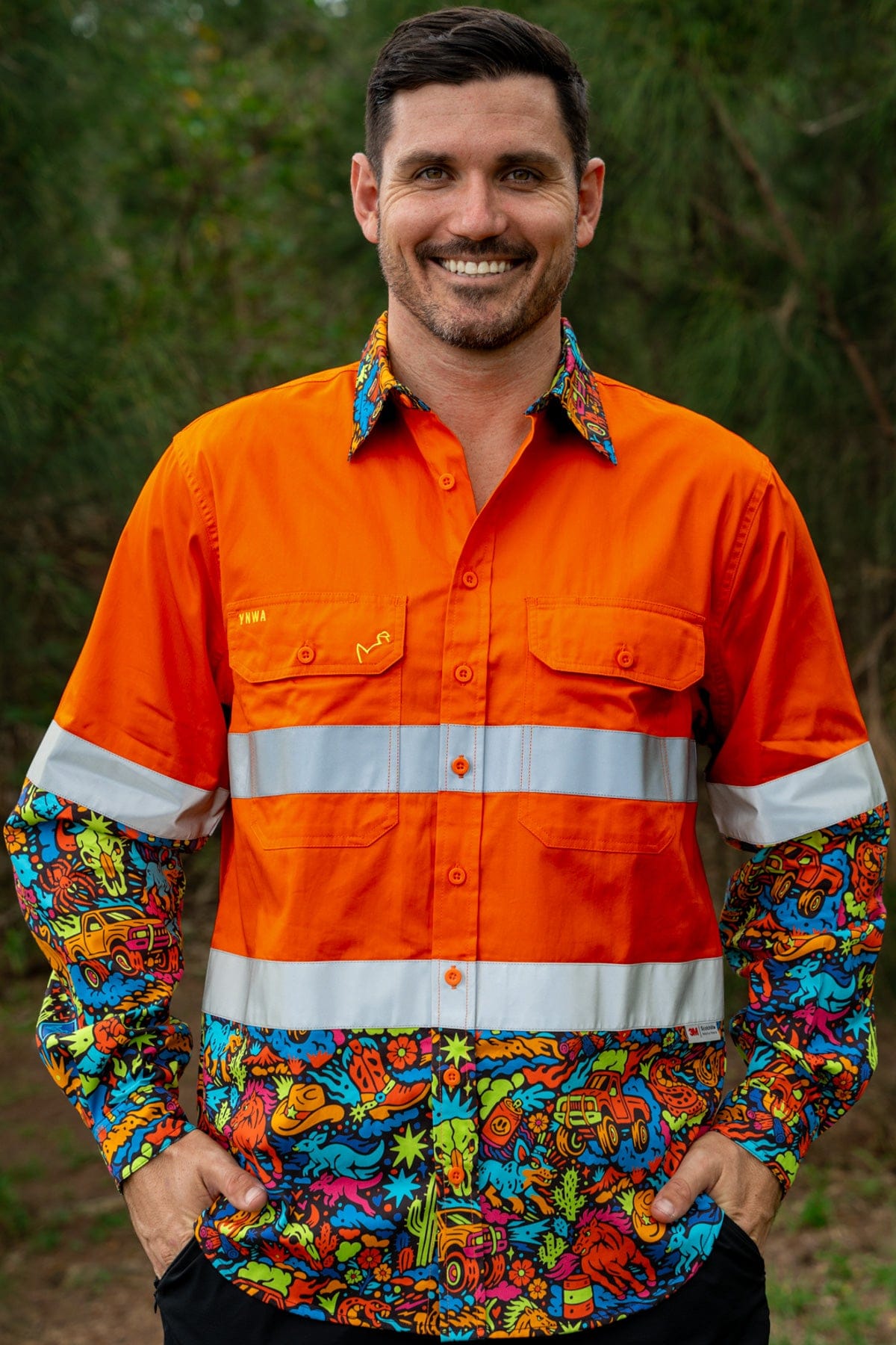 Men's Shindig Shenanigans Orange Day/Night Hi Vis Work Shirt