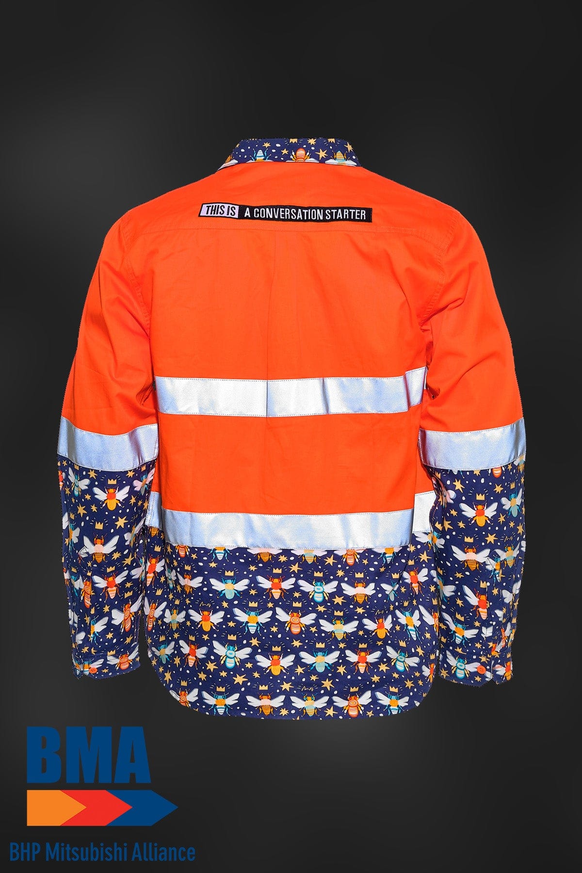 Custom BMA Orange Hi Vis Cotton Work Shirt
