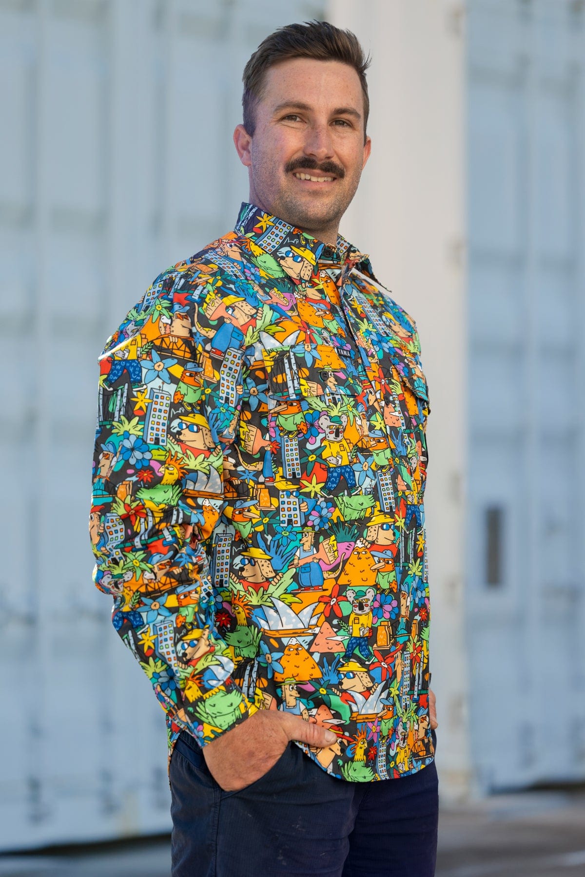 Men's The Big Smoke Half Button Work Shirt