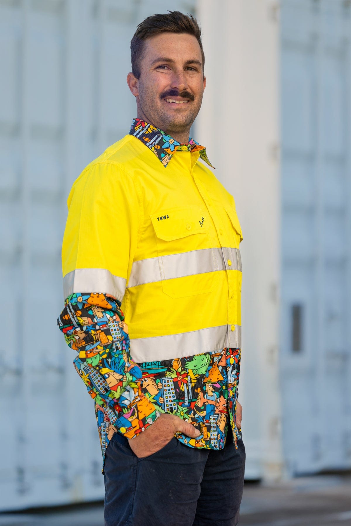 Men's The Big Smoke Yellow Day/Night Hi Vis Work Shirt