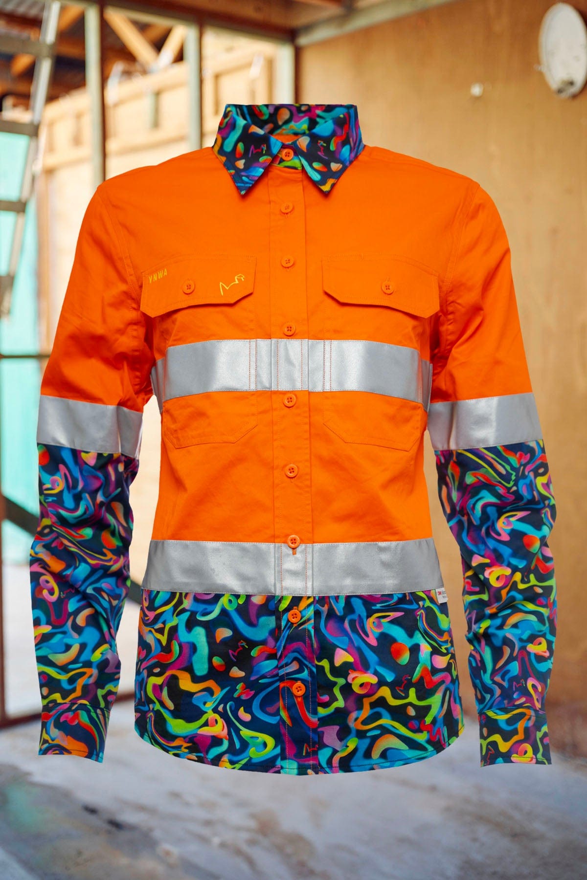 TradeMutt Workshirt Women's Pearler Orange Day/Night Hi Vis 2.0 Full Button Work Shirt Women's Pearler Orange Day/Night Hi Vis Workshirt | TradeMutt Workshirts