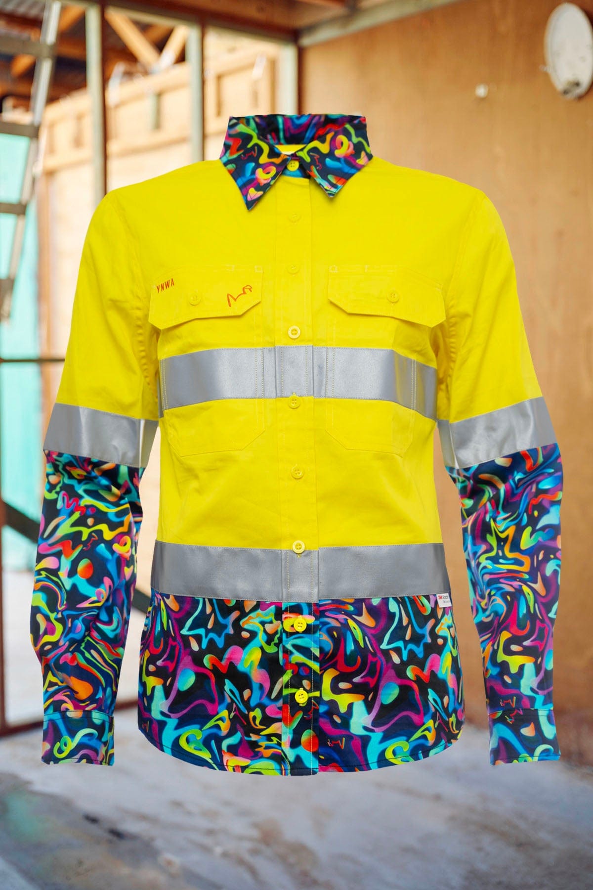 TradeMutt Workshirt Women's Pearler Yellow Day/Night Hi Vis 2.0 Full Button Work Shirt Women's Pearler Yellow Day/Night Hi Vis Workshirt | TradeMutt Workshirts
