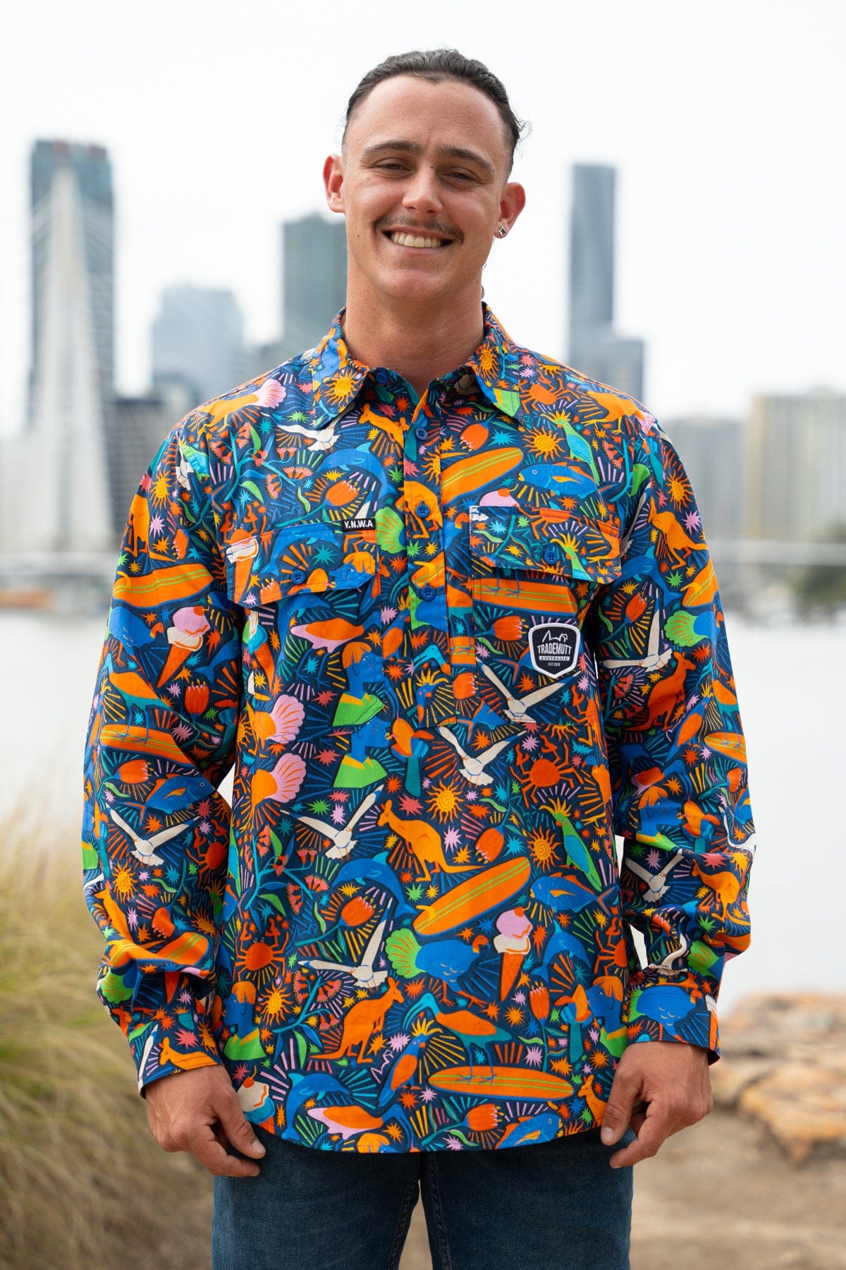 Men's No Wukkas Half Button Work Shirt TradeMutt Work Shirts