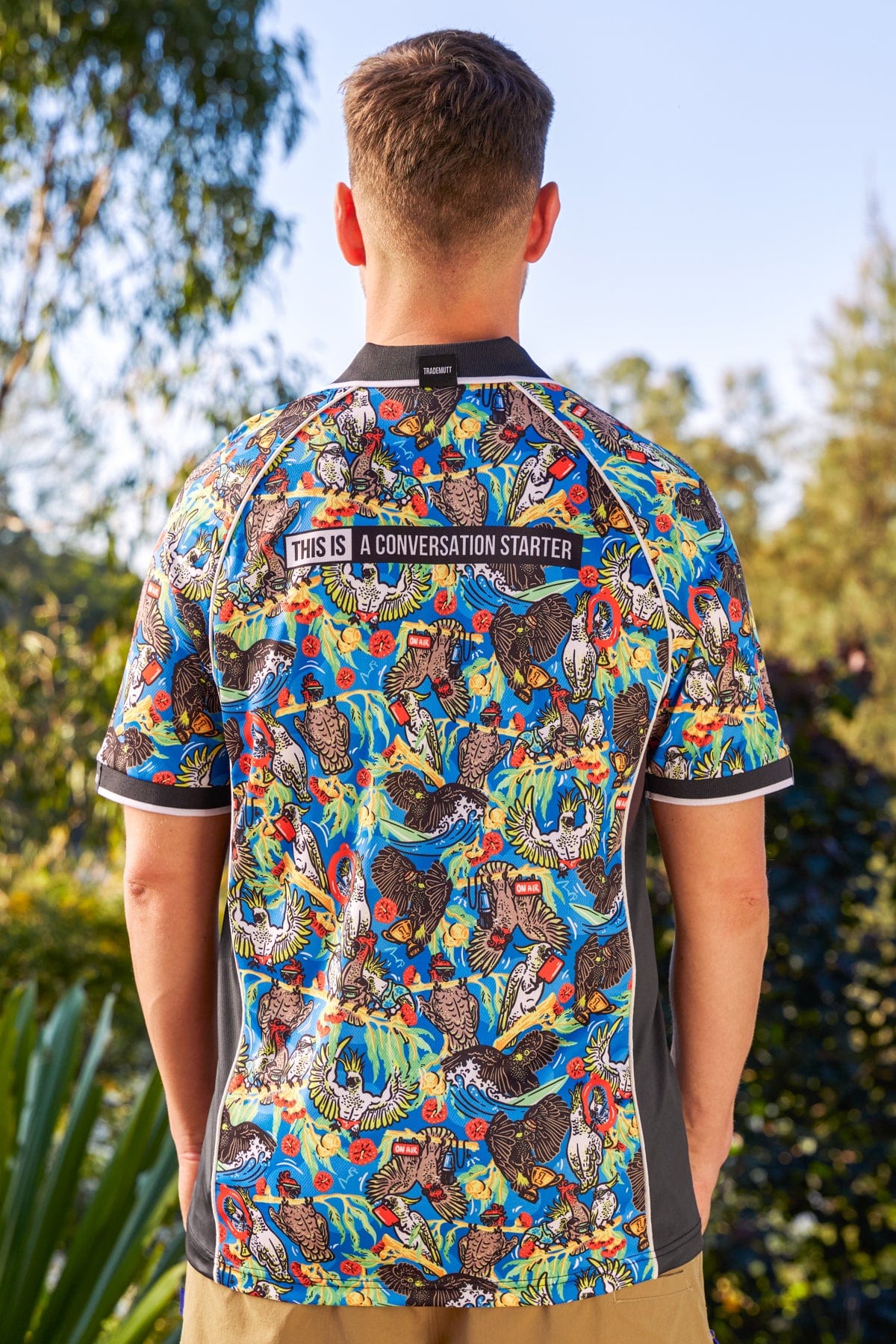 TradeMutt Polo Unisex Flock Around & Find Out Full Print Short Sleeve Polo Unisex Flock Around & Find Out Full Print Short Sleeve Polo