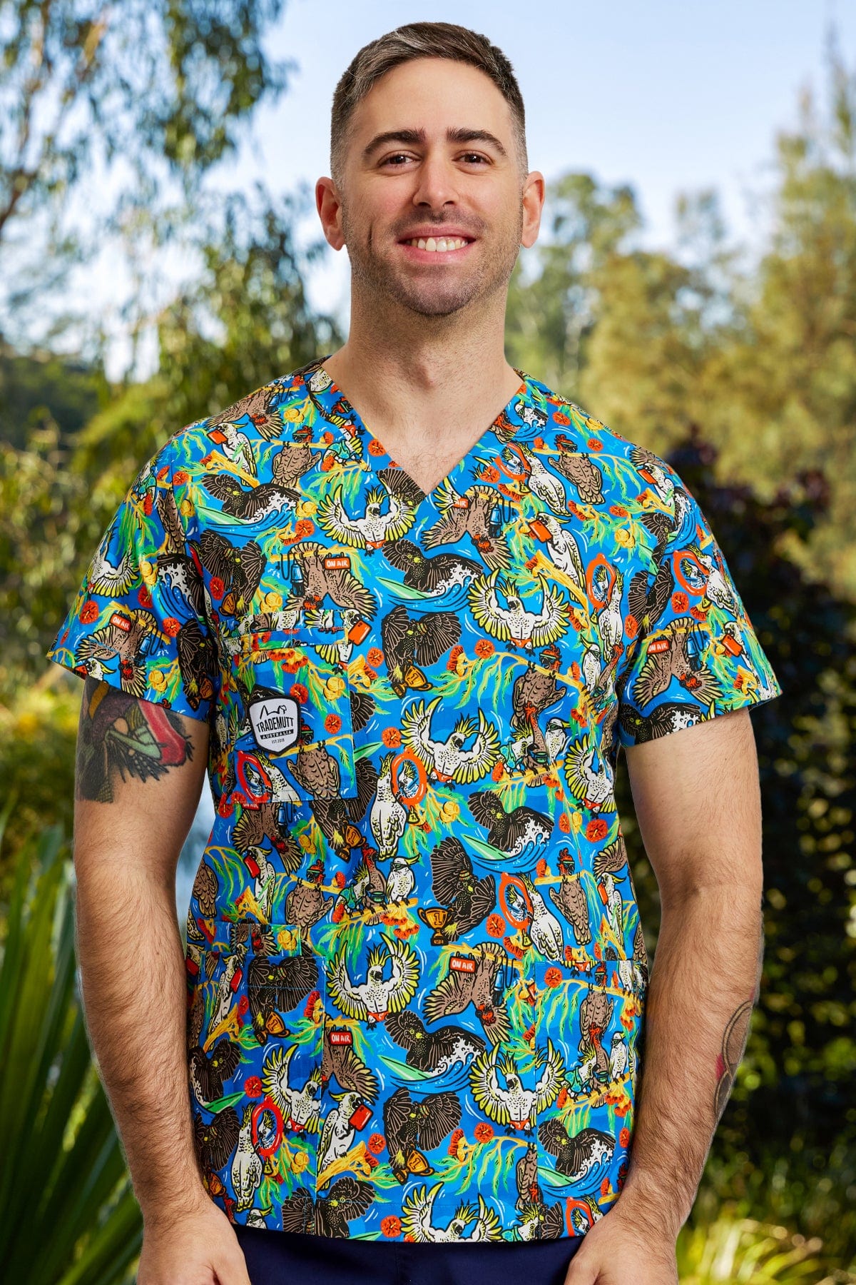 TradeMutt Scrubs Flock Around & Find Out Unisex Scrub Top Flock Around & Find Out Unisex Scrub Top
