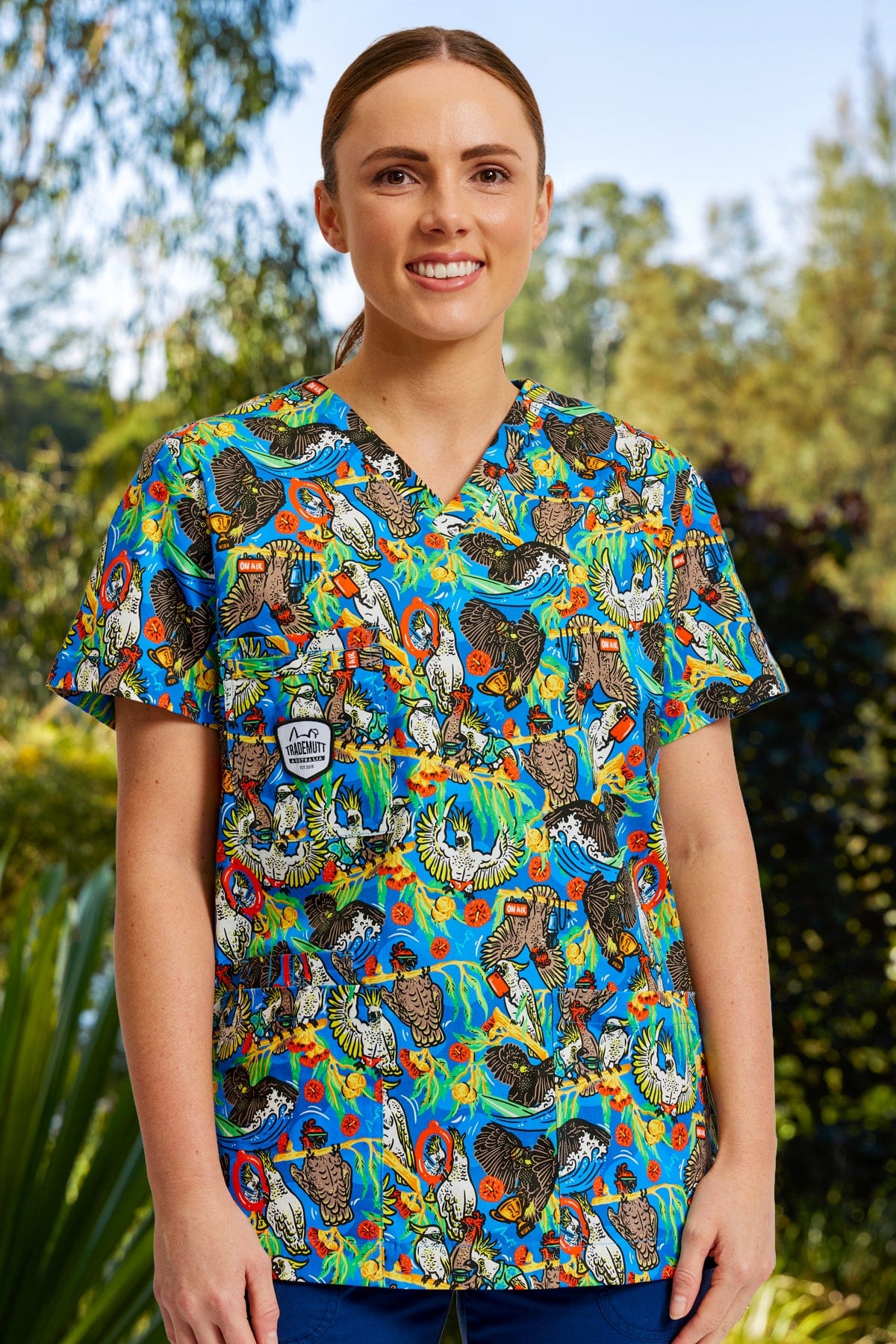 TradeMutt Scrubs Flock Around & Find Out Unisex Scrub Top Flock Around & Find Out Unisex Scrub Top