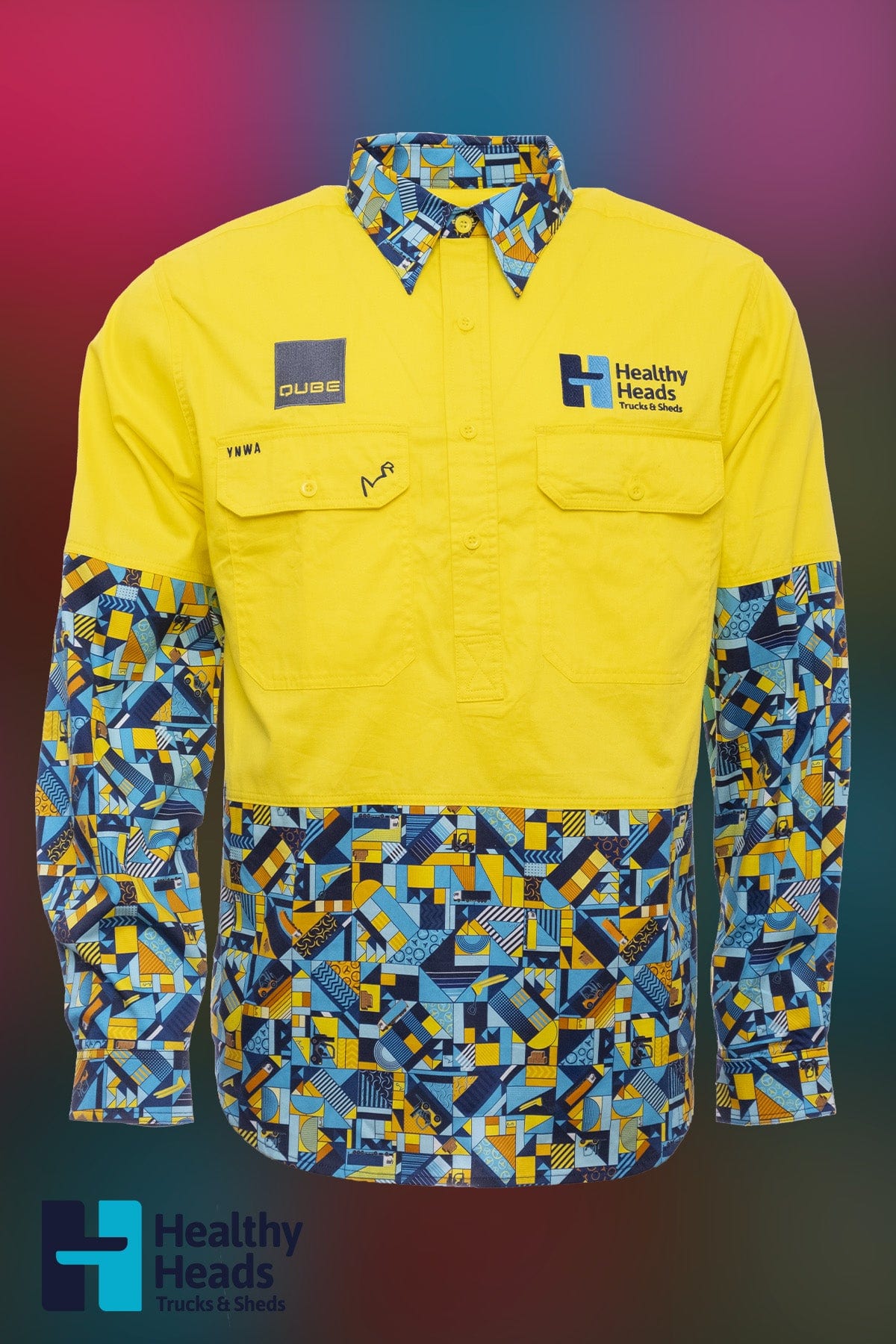 TradeMutt Custom Healthy Heads Hi Vis Work Shirts Custom Healthy Heads Hi Vis Work Shirts 21444
