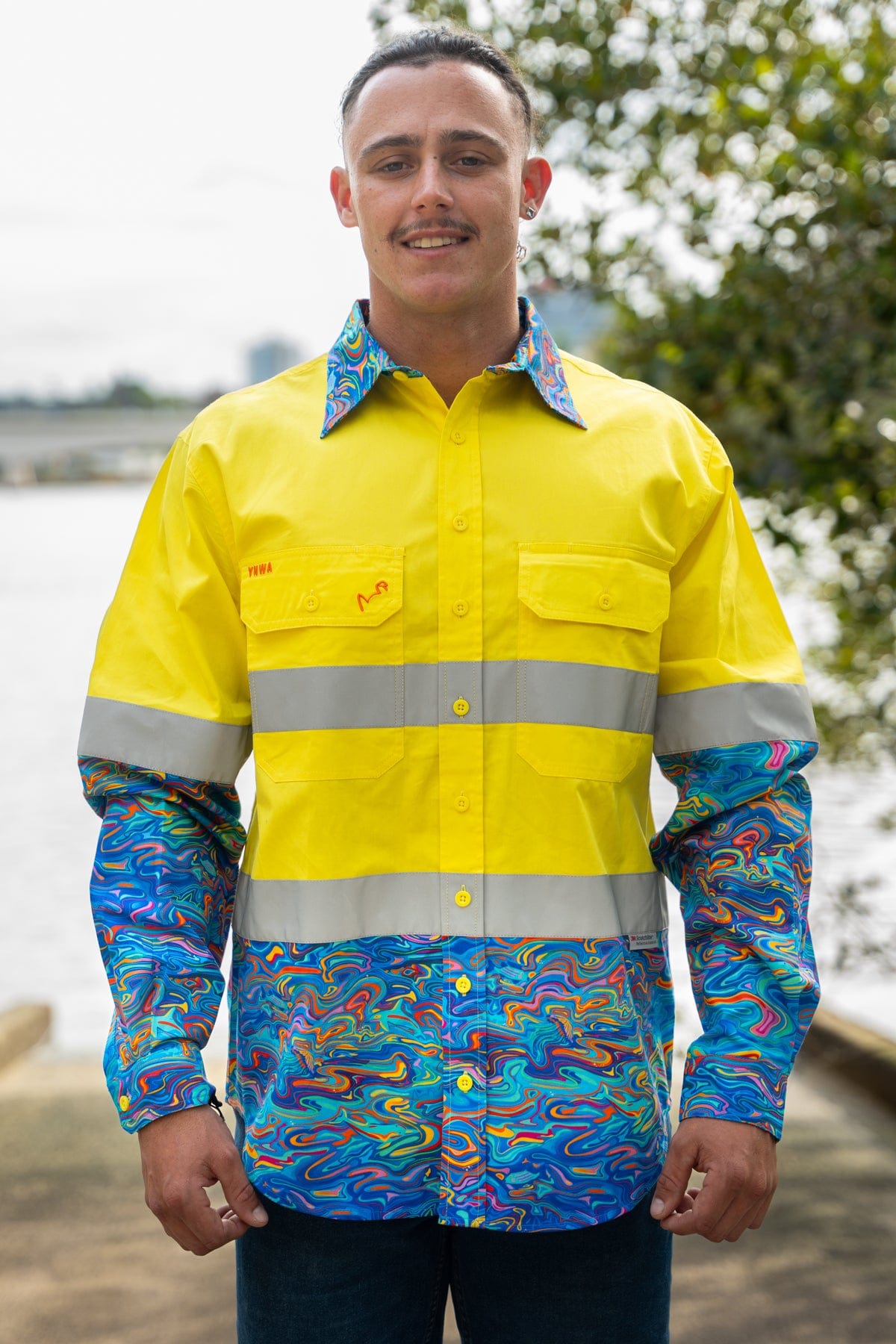 Men's The Specific Ocean Yellow Day/Night Hi Vis Full Button Workshirt