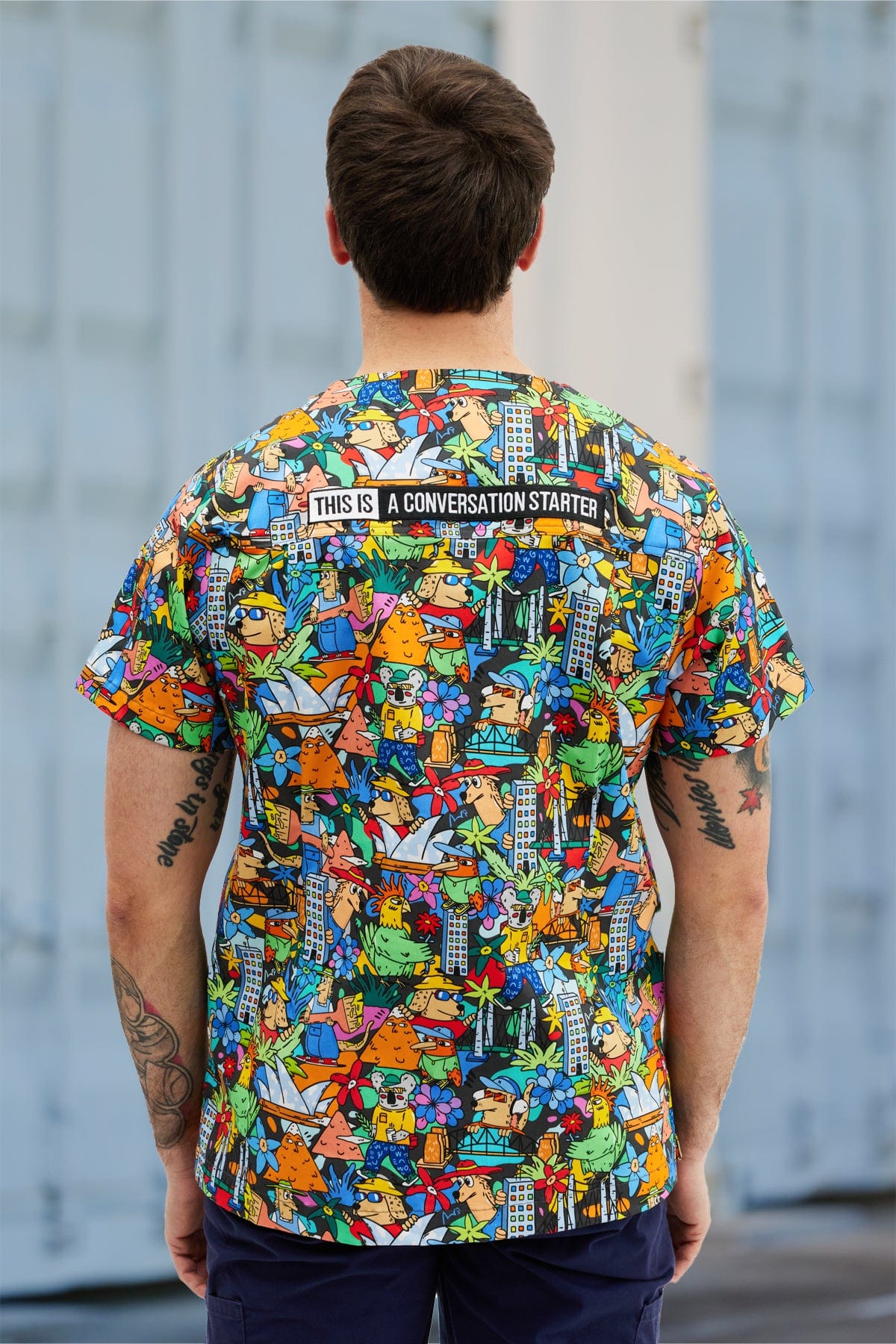 TradeMutt Scrubs The Big Smoke Unisex Scrub Top The Big Smoke Unisex Scrub Top | TradeMutt Work Shirts