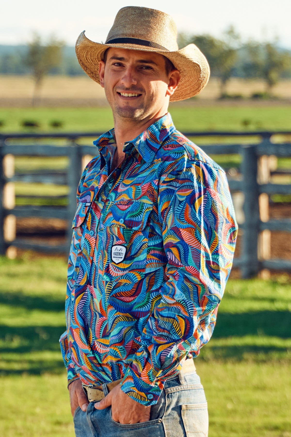 TradeMutt Workshirt Men's Snazzy Half Button Long Sleeve Work Shirt Men's Snazzy Half Button Workshirt | TradeMutt Workshirts