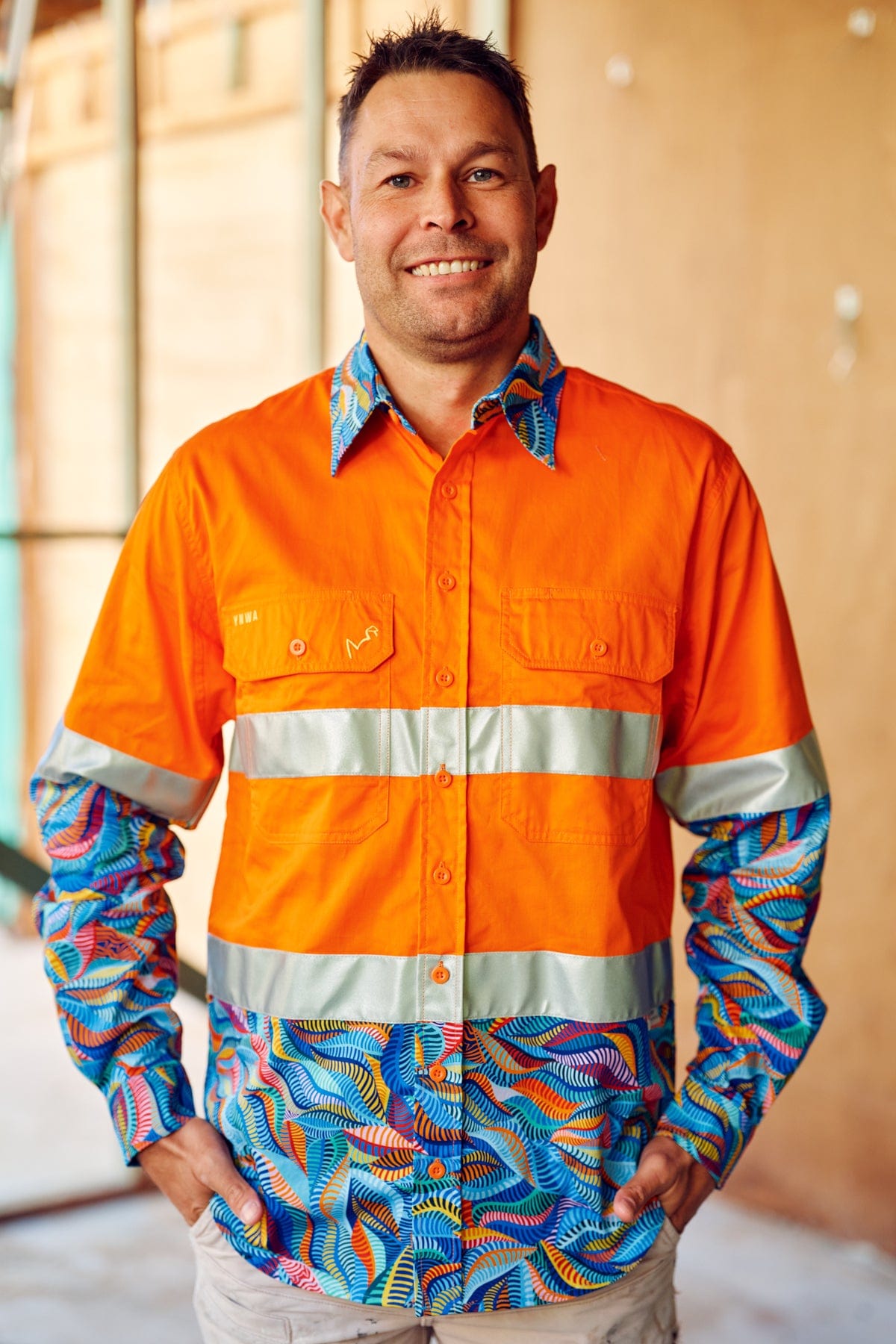 TradeMutt Workshirt Men's Snazzy Orange Day/Night Hi Vis 2.0 Full Button Work Shirt Men's Snazzy Orange Day/Night Hi Vis Workshirt | TradeMutt Workshirts