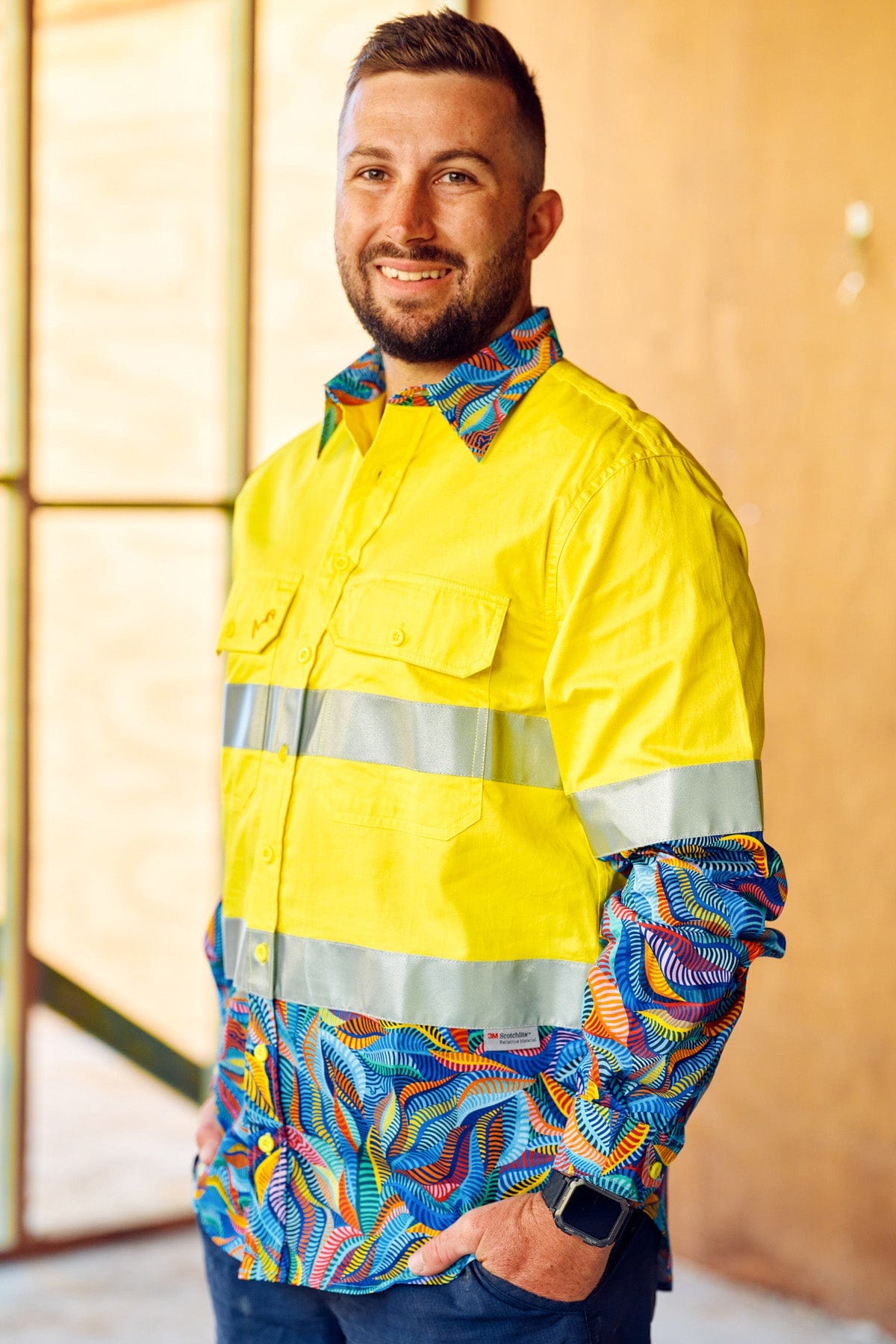 TradeMutt Workshirt Men's Snazzy Yellow Day/Night Hi Vis 2.0 Full Button Work Shirt Men's Snazzy Yellow Day/Night Hi Vis Workshirt | TradeMutt Workshirts