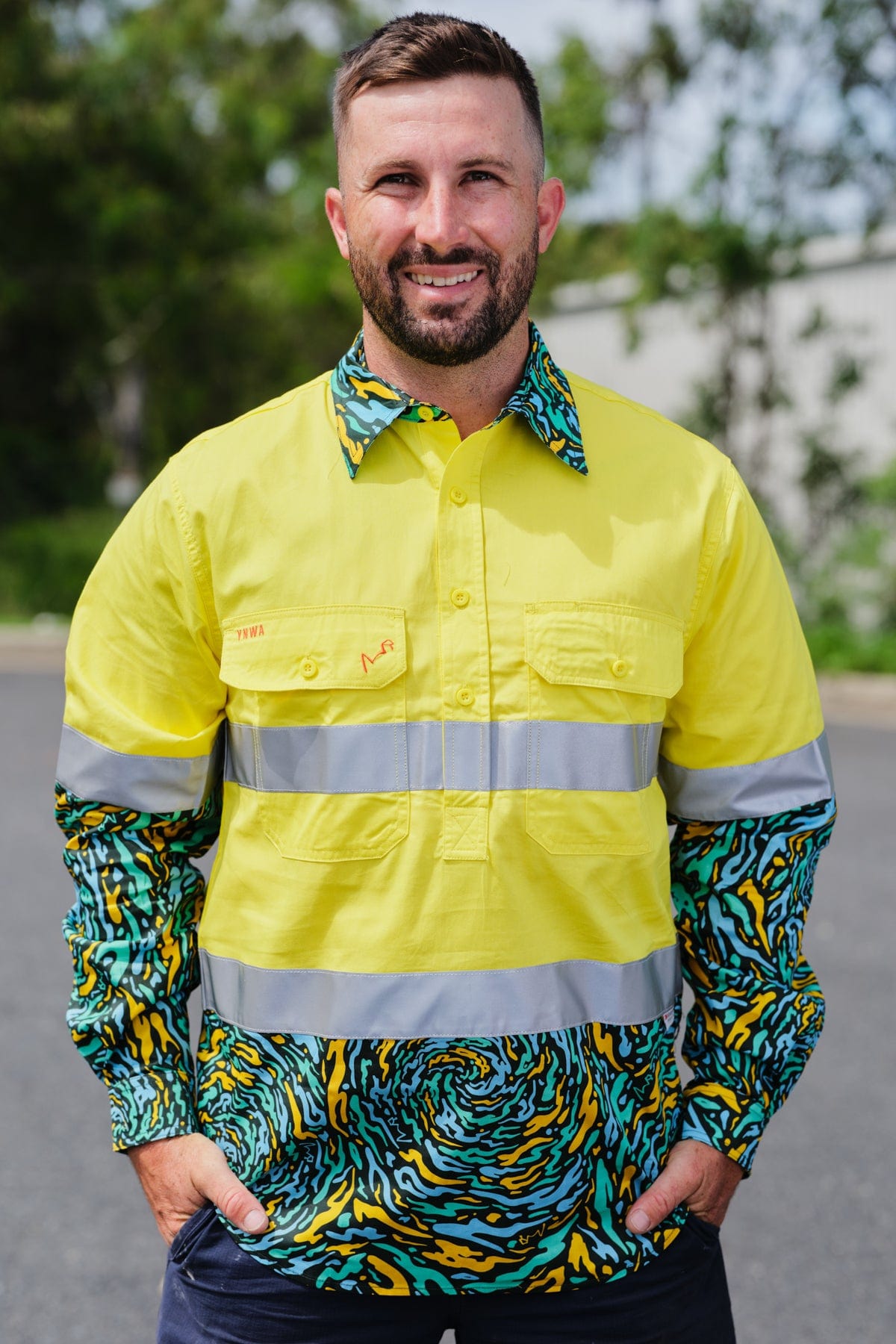 TradeMutt Workshirt Men's Spun Out Yellow Day/Night Hi Vis Workshirt Men's Spun Out Yellow Day/Night Hi Vis Workshirt | TradeMutt Workshirts