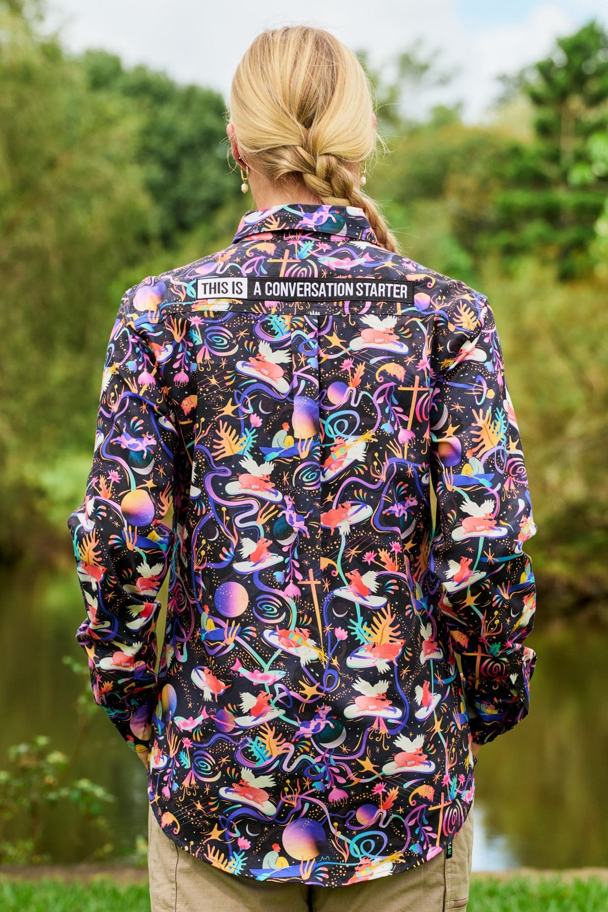 Womens Pork Patrol Full Button Work Shirt