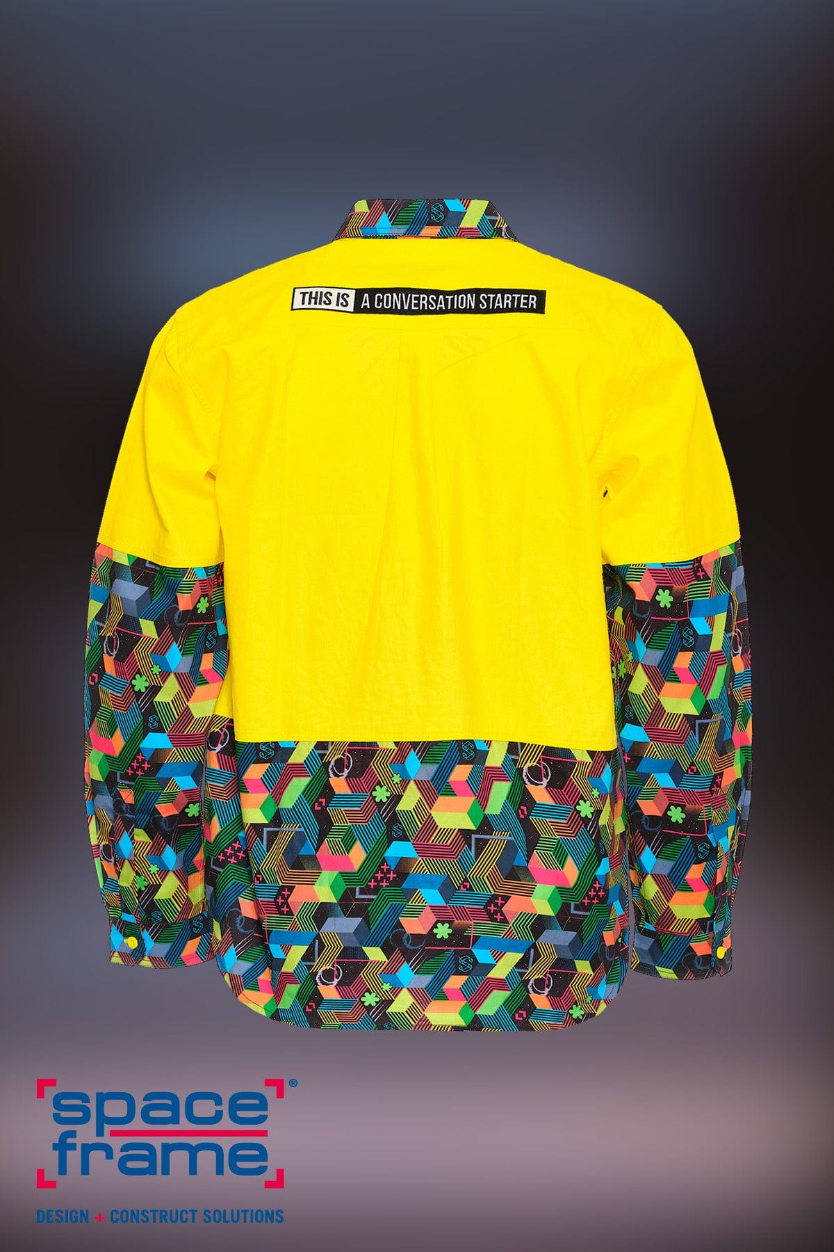 "Star Power" Custom Spaceframe Day Only Yellow Hi Vis Cotton Work Shirt