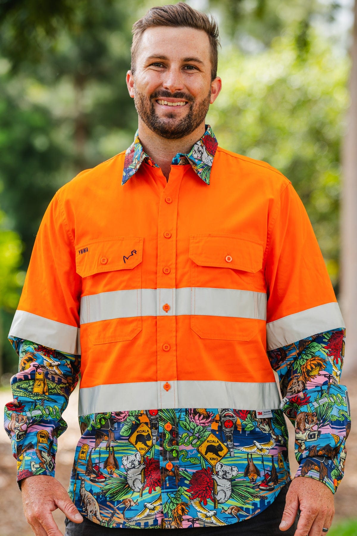 TradeMutt Workshirt Men's May Orange Day/Night Hi Vis Work Shirt Men's May Orange Day/Night Hi Vis Work Shirt