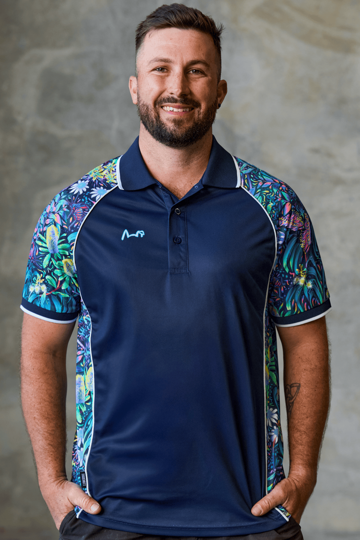 TradeMutt RPET Polo Men's True Blue Mountains Navy Short Sleeve Polo Men's True Blue Mountains Navy Polo | TradeMutt