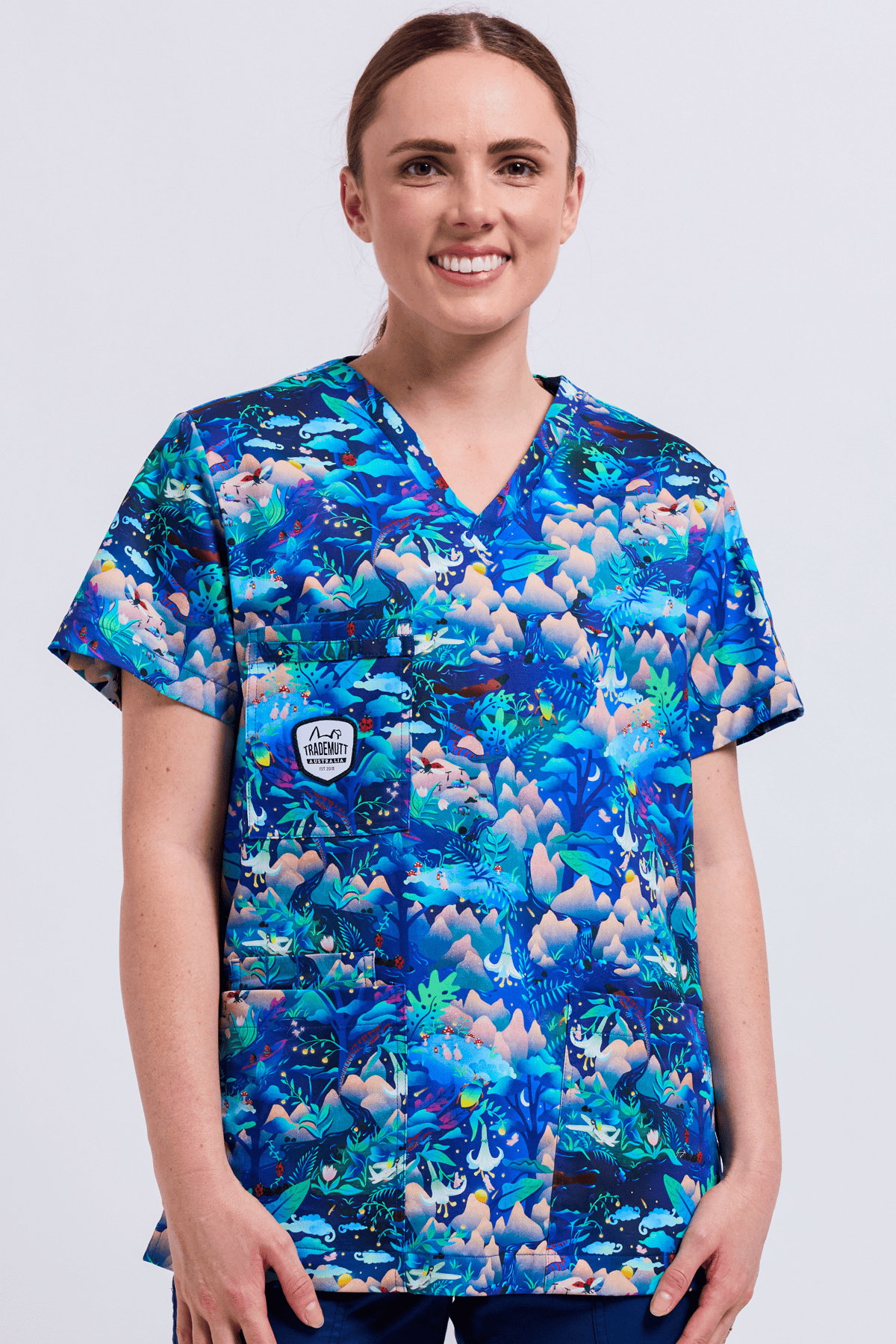 TradeMutt Scrubs Walkin on a Dream Unisex Scrub Top Walkin on a Dream Unisex Scrub Top