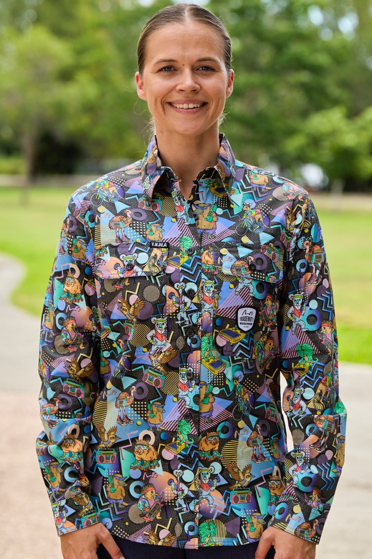 TradeMutt Workshirt Women's Aerobics OzStyle Full Button Work Shirt Women's Aerobics OzStyle Full Button Work Shirt