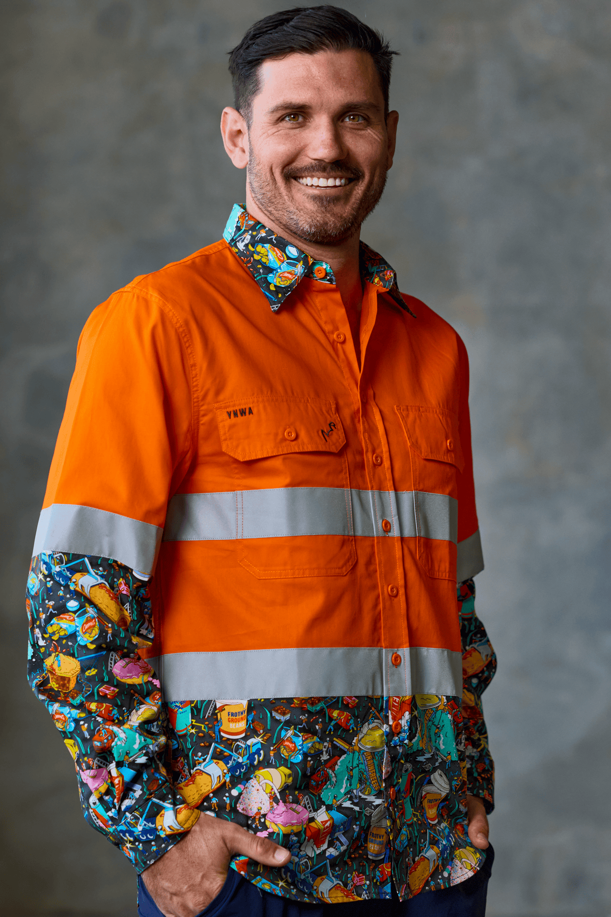 TradeMutt Workshirt Men's Servo Nation Army Orange Day/Night Hi Vis Work Shirt Men's Servo Nation Army Orange Day/Night Hi Vis Work Shirt