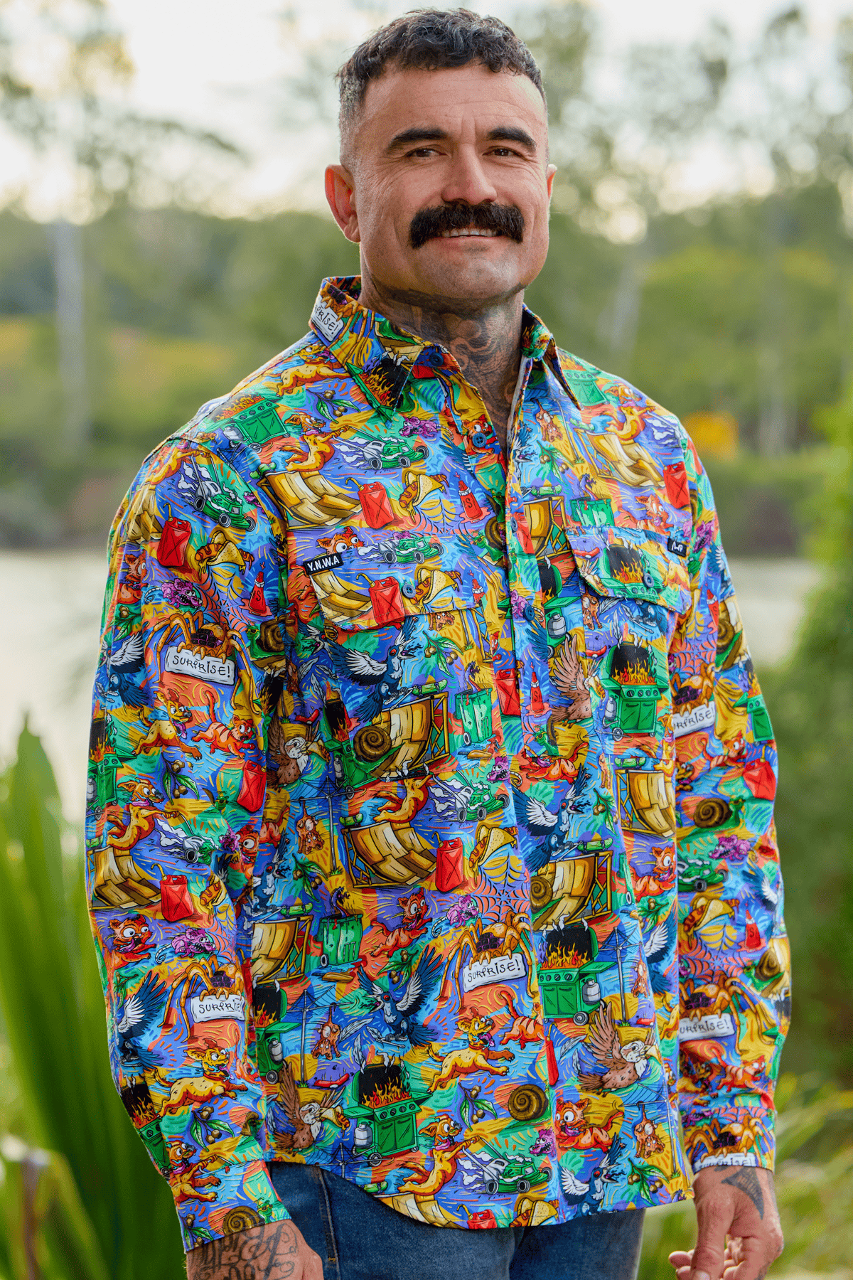 TradeMutt Workshirt Men's Backyard Blitz Half Button Work Shirt Men's Backyard Blitz Half Button Work Shirt | TradeMutt Workwear
