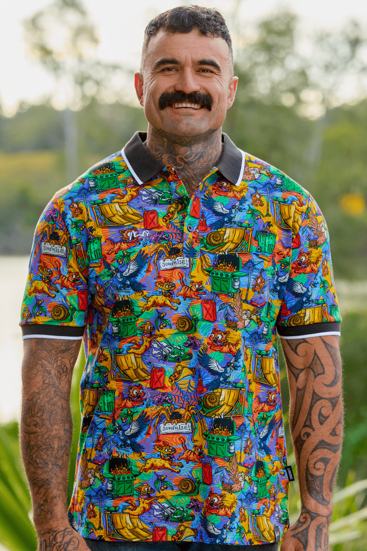 TradeMutt Workshirt Unisex Backyard Blitz Cotton Short Sleeve Polo Unisex Backyard Blitz Cotton Polo | TradeMutt Workwear