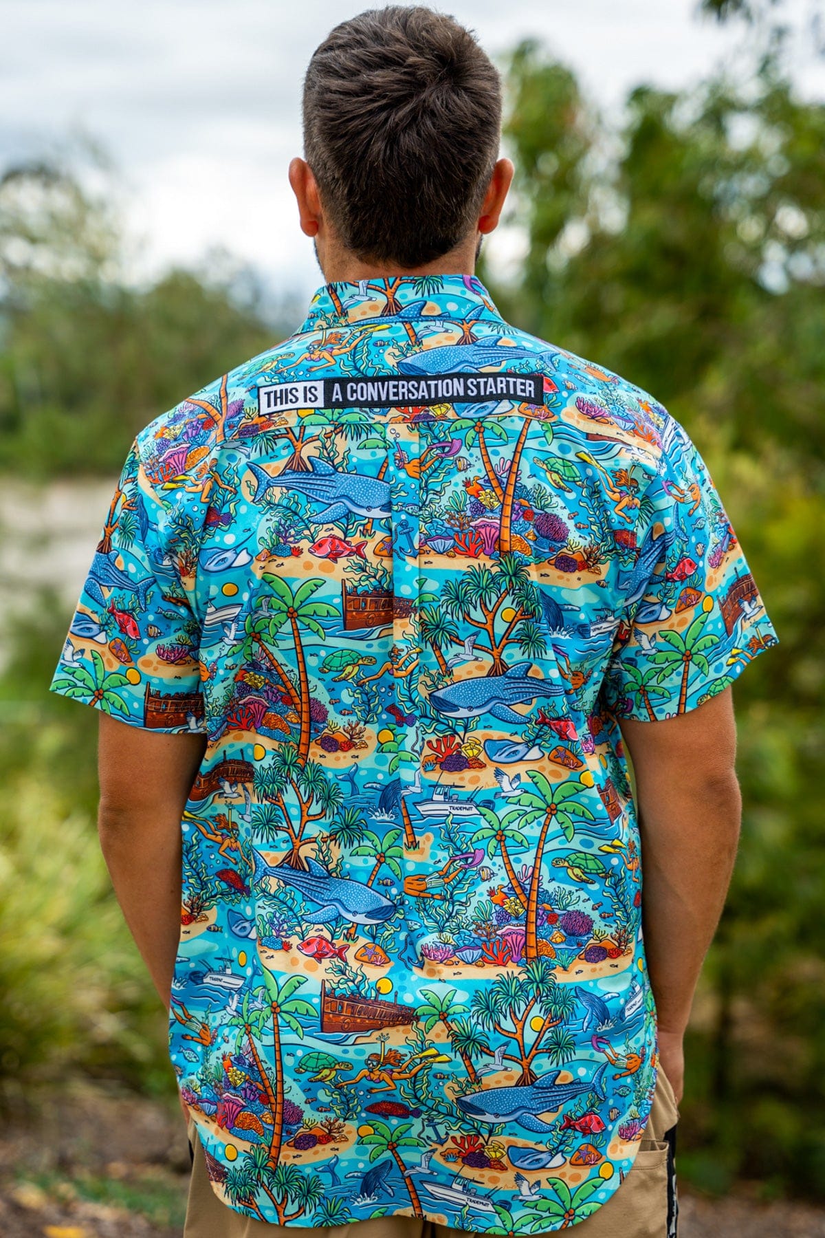 TradeMutt Workshirt Men's Vitamin Sea Short Sleeve Work Shirt Men's Vitamin Sea Short Sleeve Work Shirt