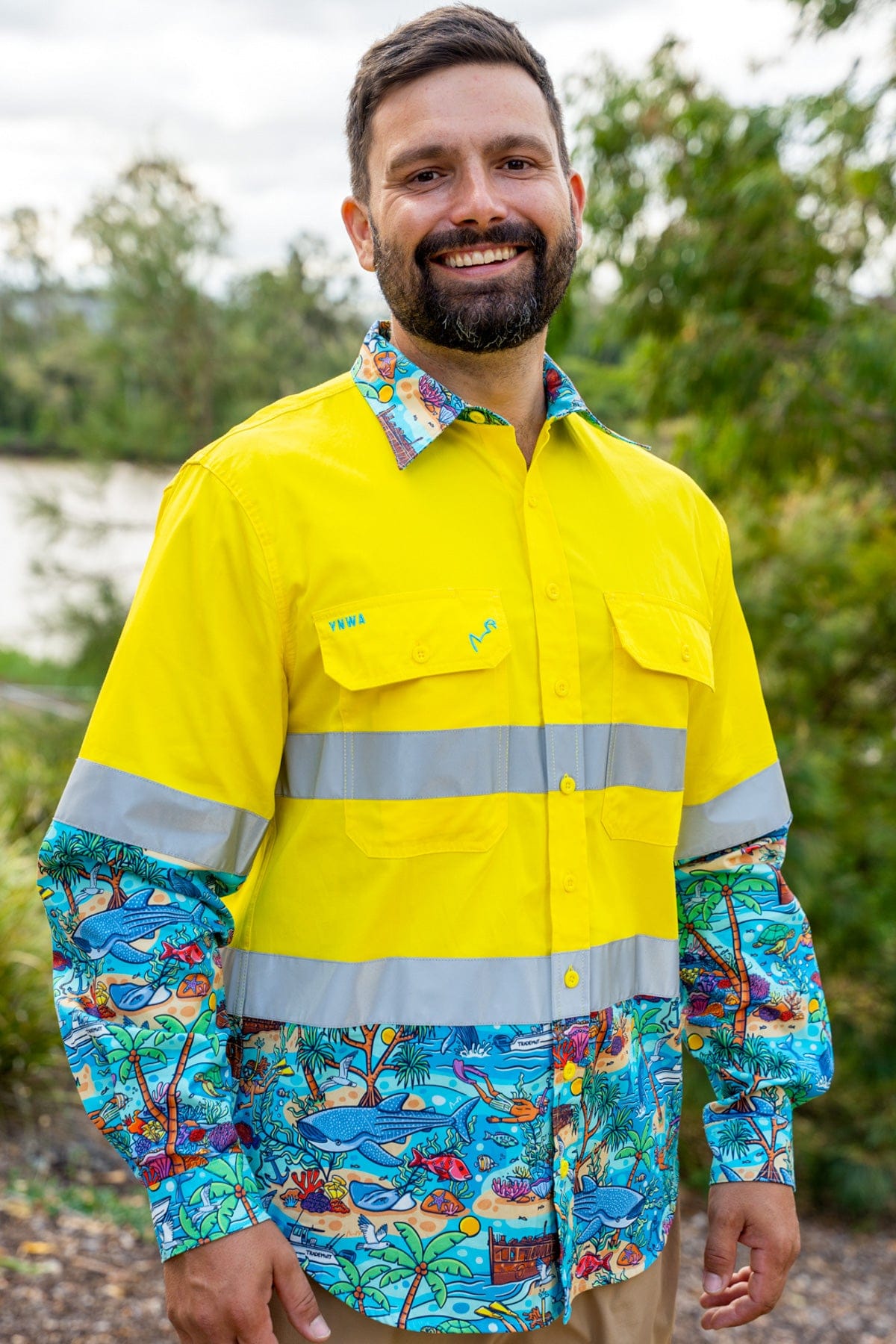 TradeMutt Workshirt Men's Vitamin Sea Yellow Day/Night Hi Vis Work Shirt Men's Vitamin Sea Yellow Day/Night Hi Vis Work Shirt