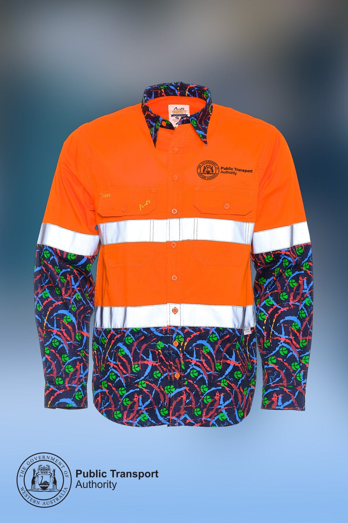 TradeMutt Custom WA Public Transport Authority Day/Night Orange Hi Vis Work Shirt Custom WA Public Transport Authority Day/Night Orange Hi Vis Work Shirt 21121