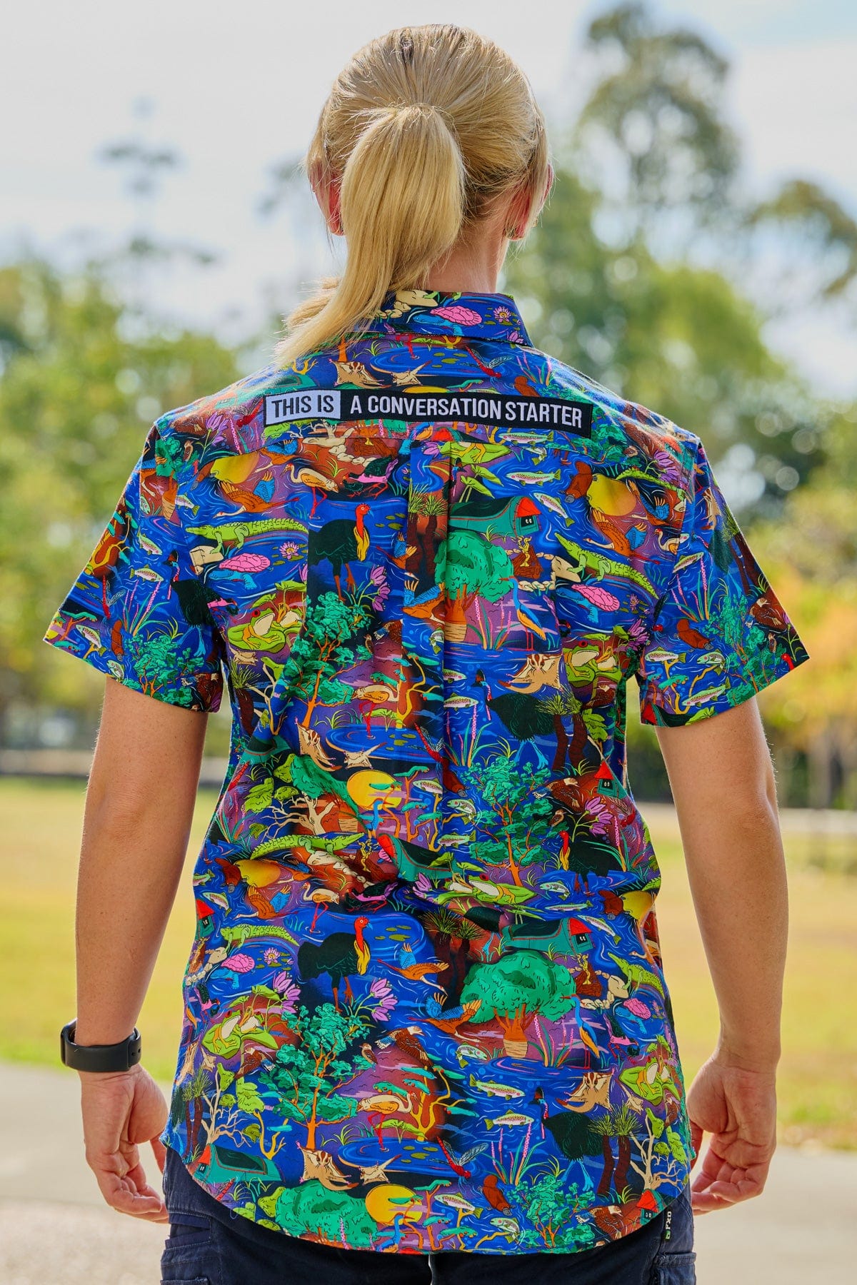 Women's Water You Looking At Short Sleeve Work Shirt