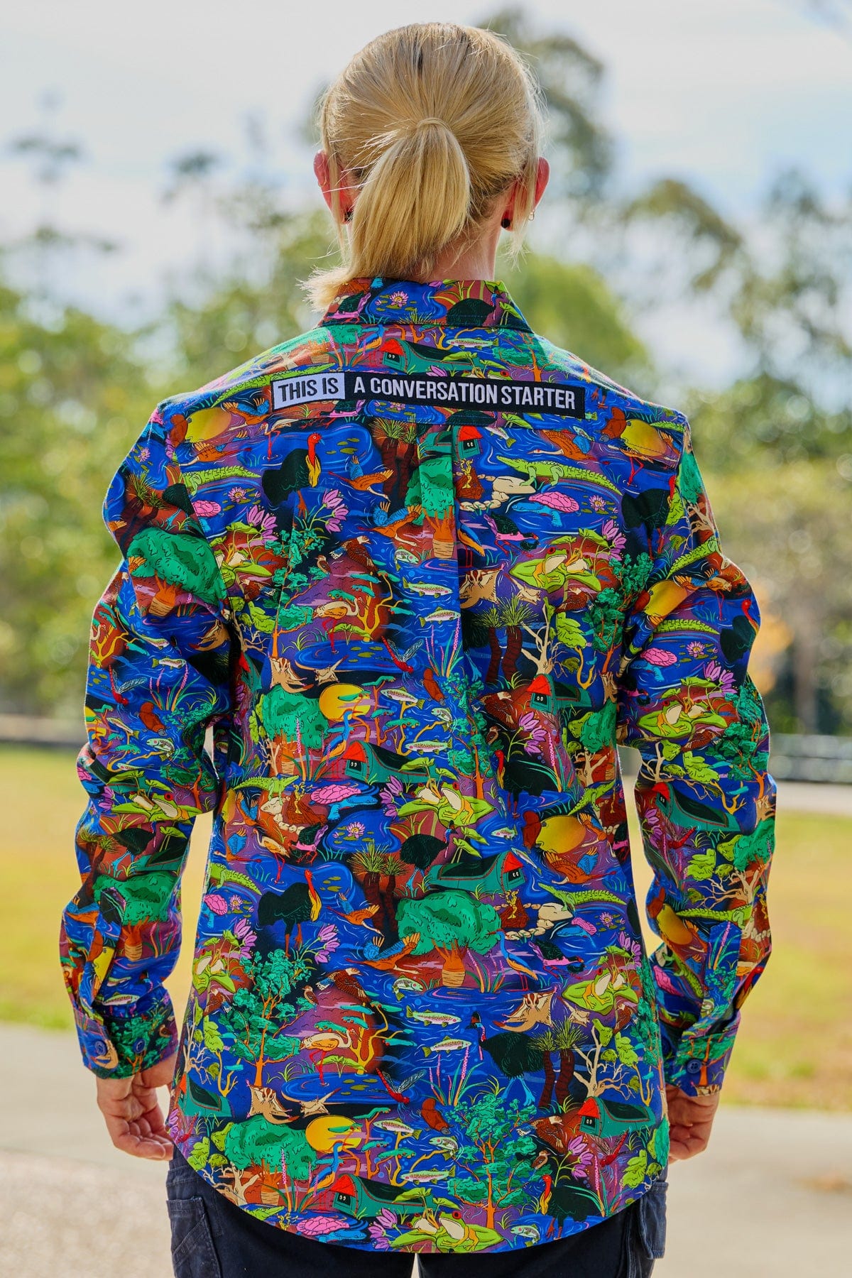 Women's Water You Looking At Full Button Work Shirt