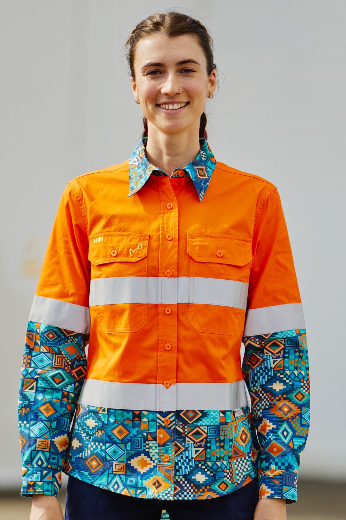 TradeMutt Workshirt Women's The Battler Orange Day/Night Hi Vis Work Shirt Women's The Battler Orange Hi Vis Work Shirt | TradeMutt Work Shirts