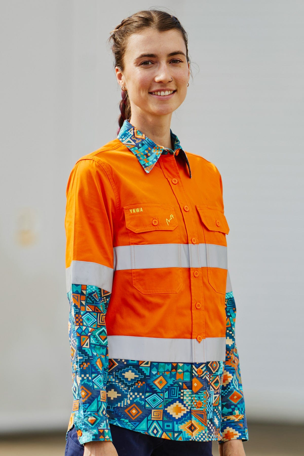 TradeMutt Workshirt Women's The Battler Orange Day/Night Hi Vis Work Shirt Women's The Battler Orange Hi Vis Work Shirt | TradeMutt Work Shirts