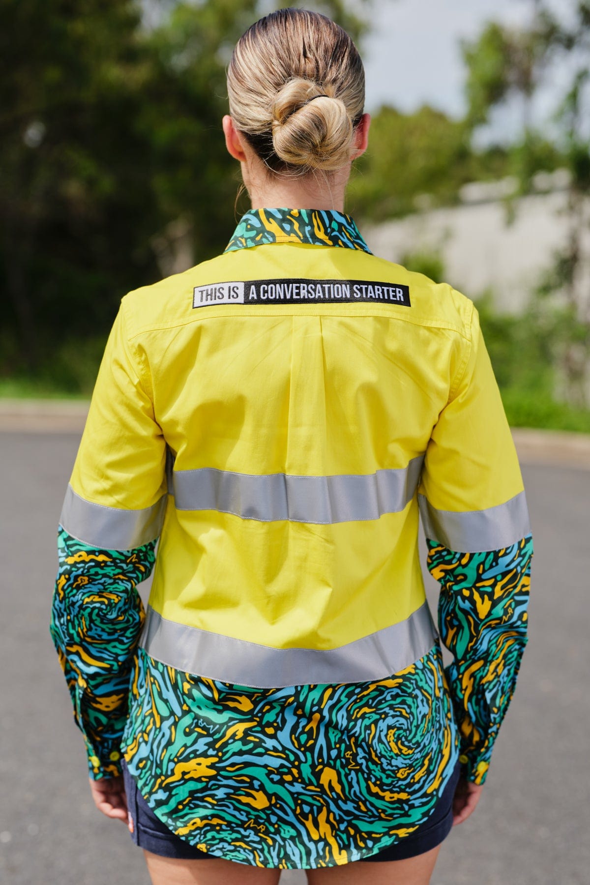 TradeMutt Workshirt Women's Spun Out Yellow Day/Night Hi Vis Workshirt Women's Spun Out Yellow Day/Night Hi Vis Workshirt | TradeMutt Workshirts