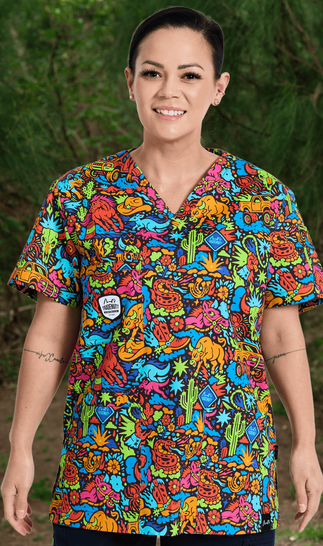 TradeMutt Scrubs Shindig Shenanigans Unisex Scrub Top Shindig Shenanigans Unisex Scrub Top
