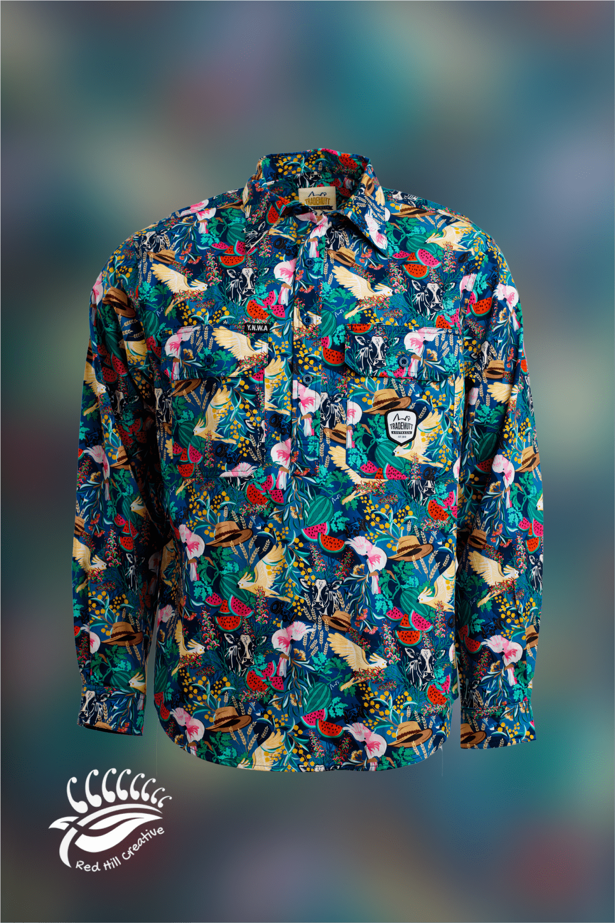 TradeMutt Custom Red Hill Creative "Cockies and Cowpats" Work Shirt Red Hill Creative "Cockies and Cowpats" Work Shirt