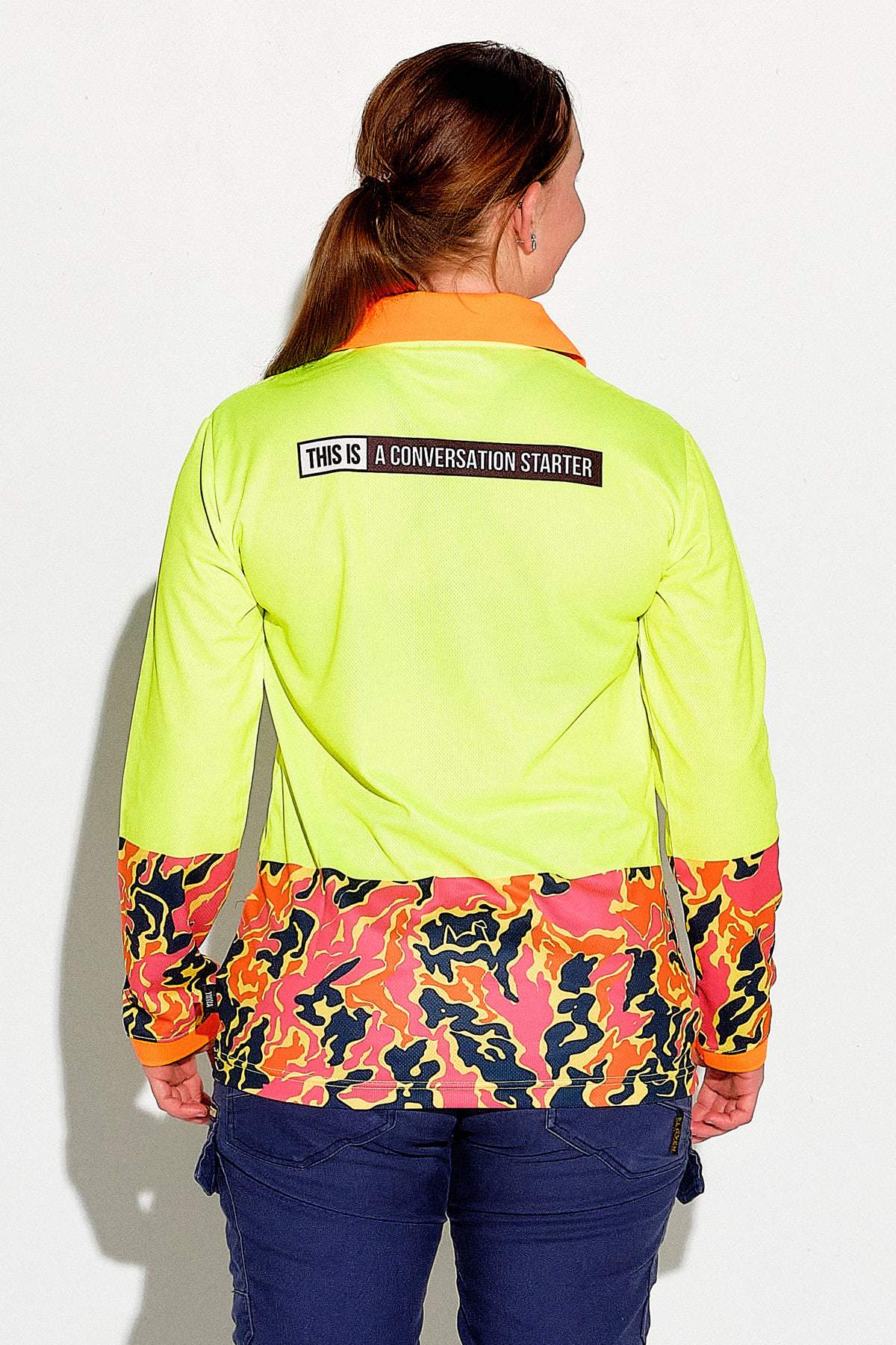 TradeMutt Workshirt Women's Yellow F.A.F L/S Polo Women's Yellow F.A.F L/S Polo | TradeMutt Workshirts