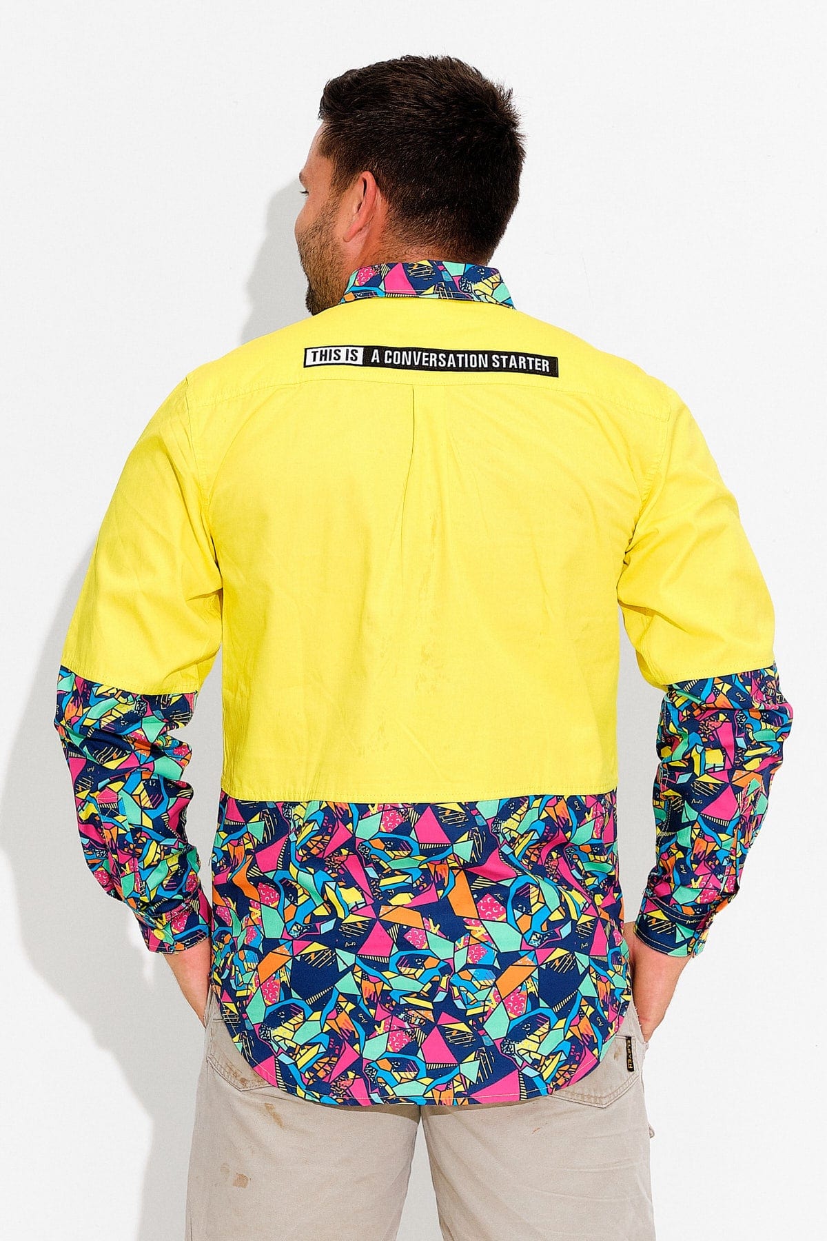 TradeMutt Workshirt Men's Ventura Yellow Day Hi Vis Half Button Workshirt Men's Ventura Yellow Day Hi Vis Half Button Workshirt | TradeMutt Workshirts