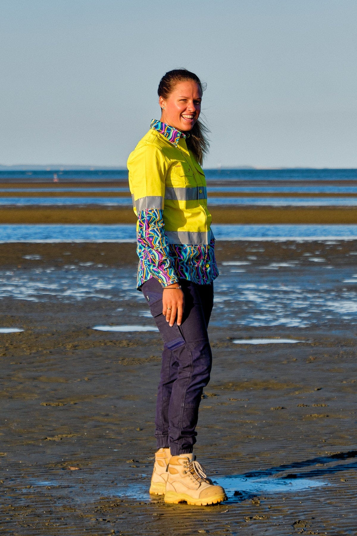 TradeMutt Workshirt Women's Space Weave Yellow Day/Night Hi Vis Workshirt Women's Space Weave Yellow Day/Night Hi Vis Workshirt | TradeMutt Workshirts